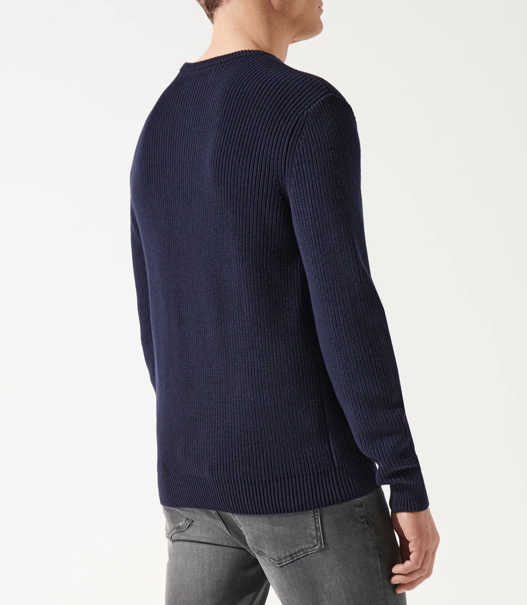 Pull col rond marine - Image 4