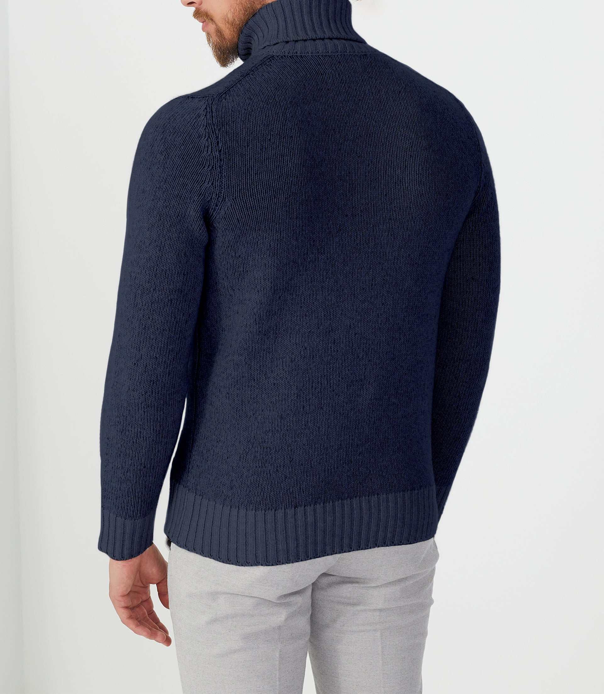 Pull col roulé bleu "Savio" - Image 3