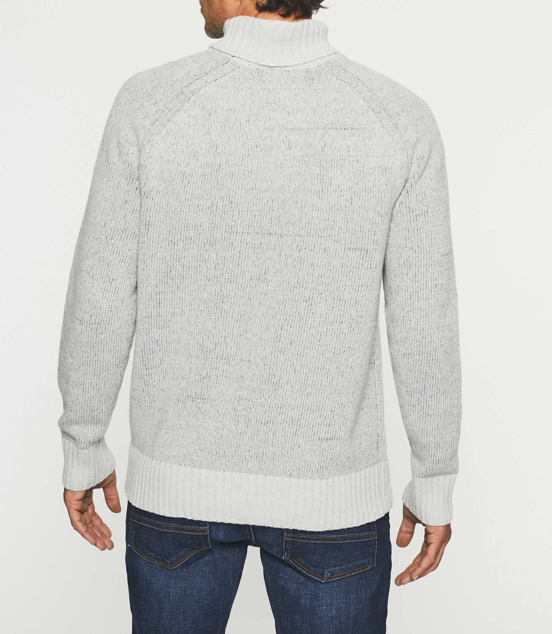 Pull col roulé en laine gris chiné BELMO - Image 4