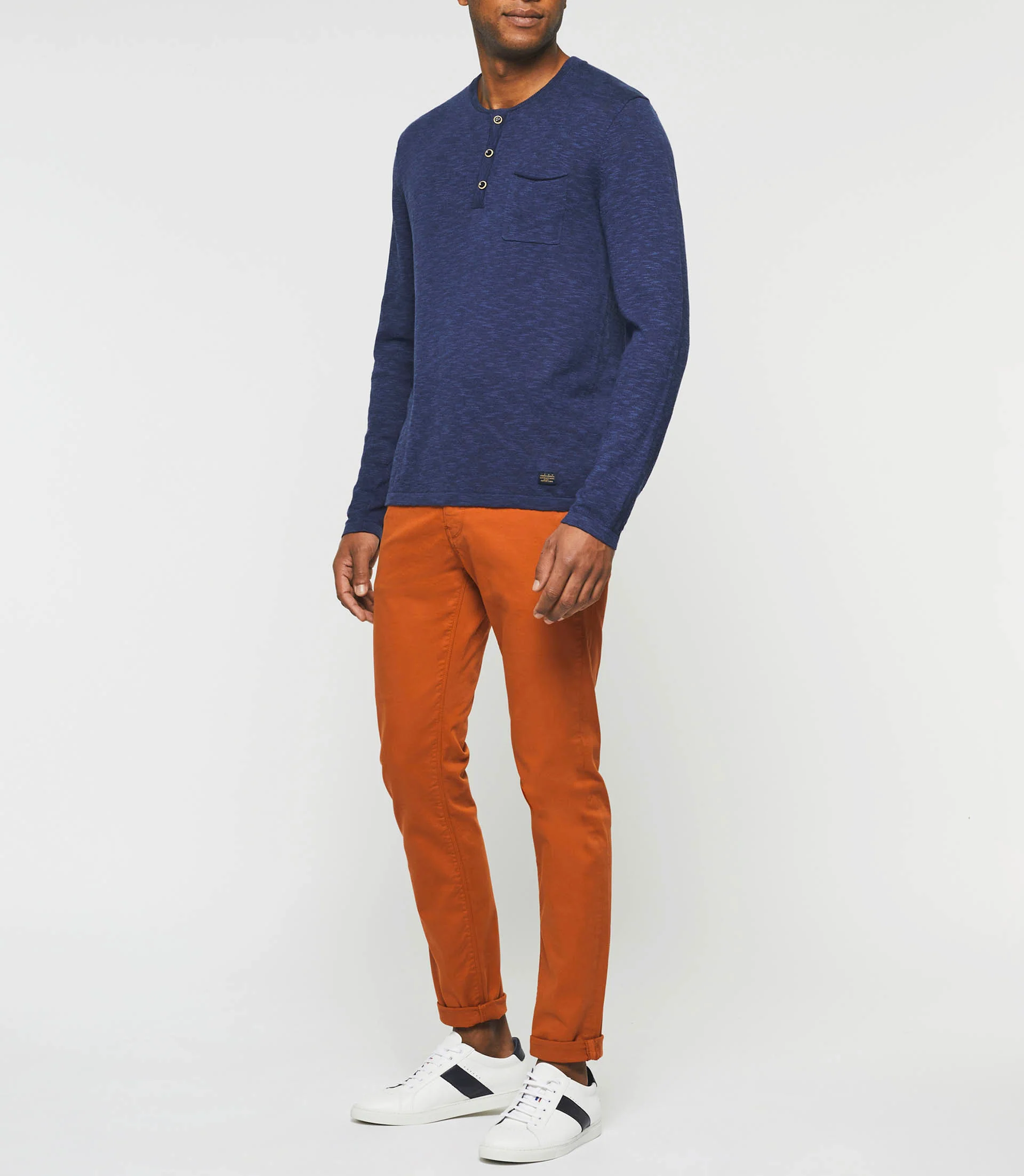 Pull col tunisien bleu "Dietter"