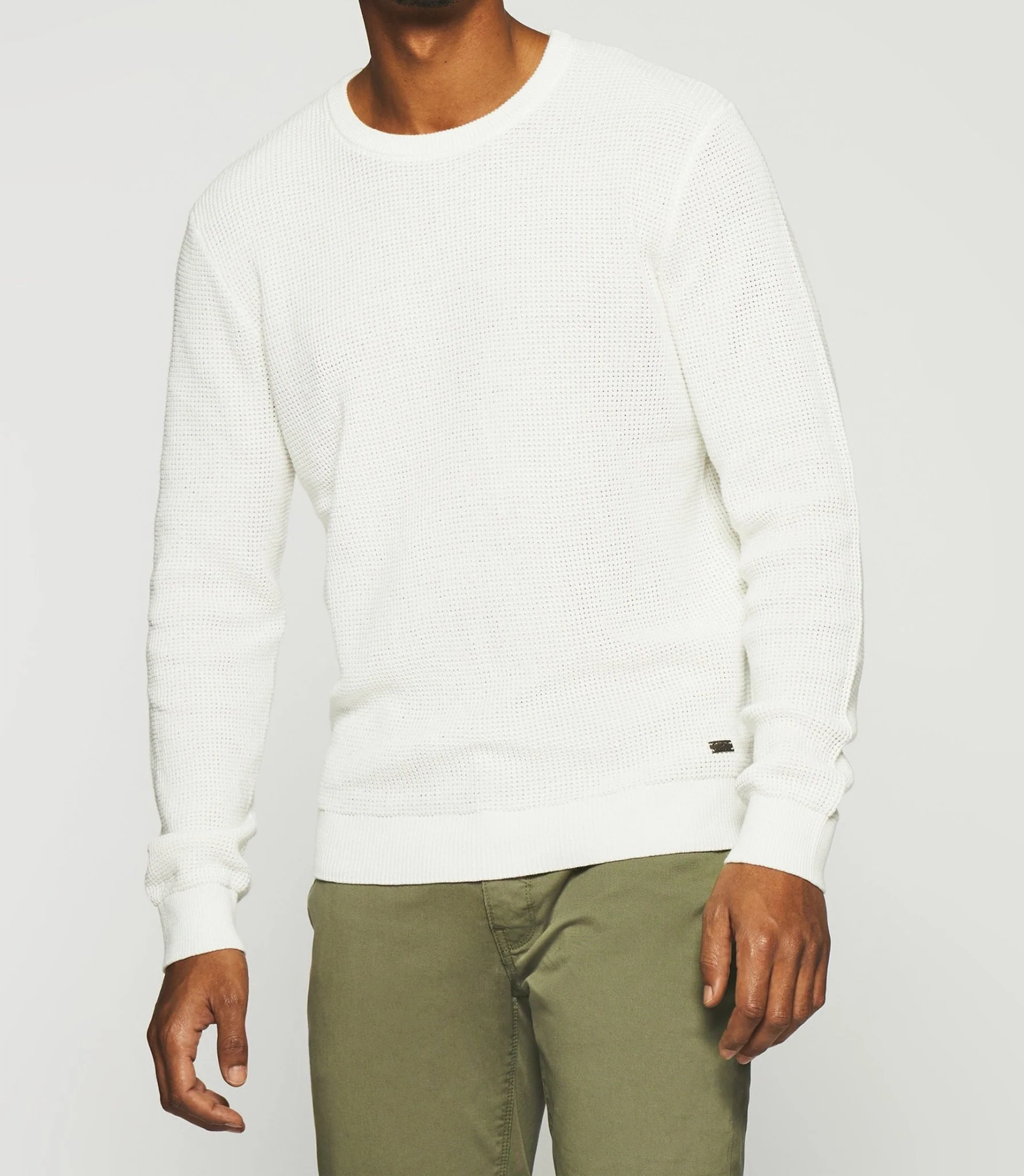 Pull col rond en coton écru DJANGO - Image 2