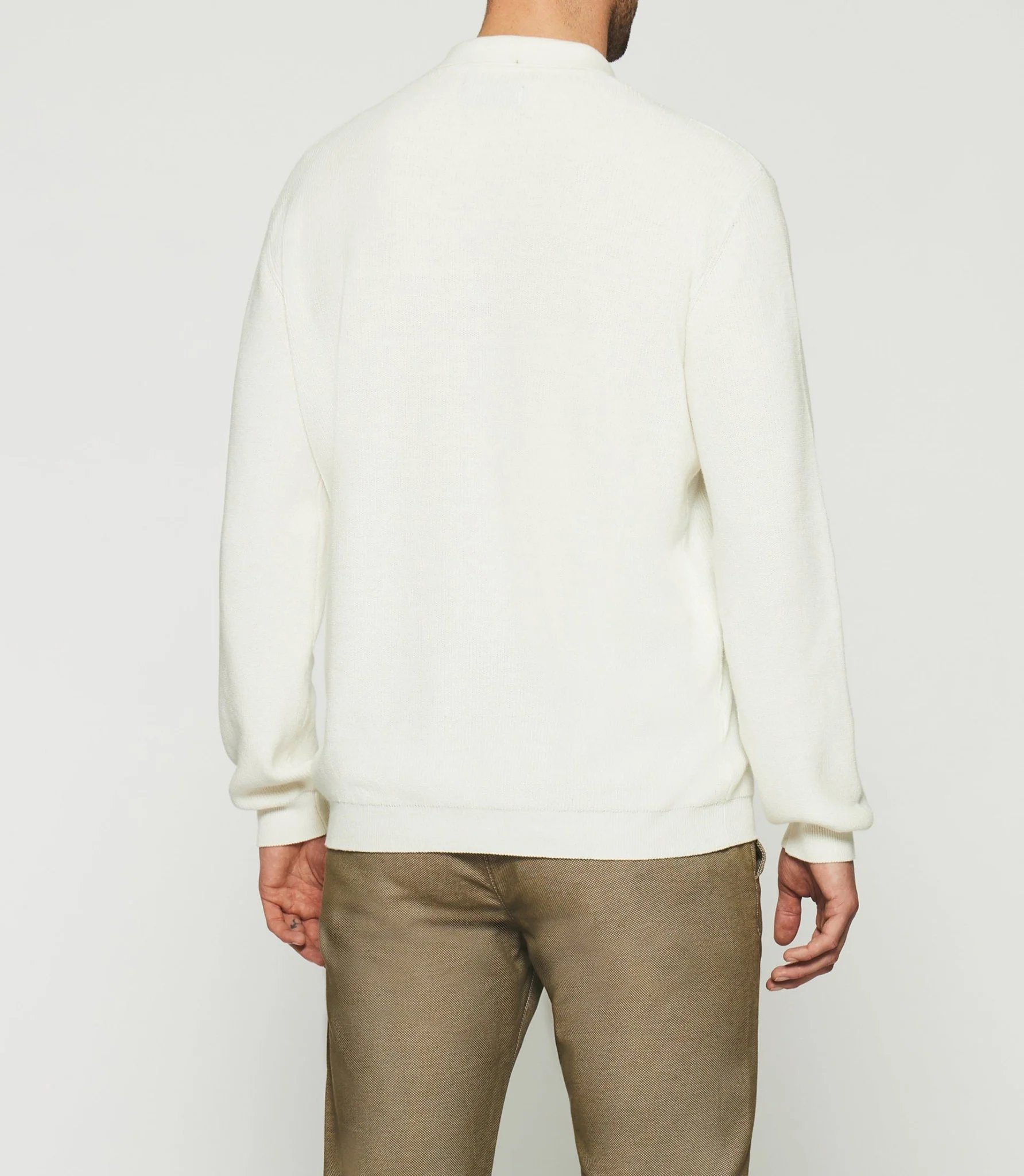 Pull col polo zippé écru DYLAN - Image 3