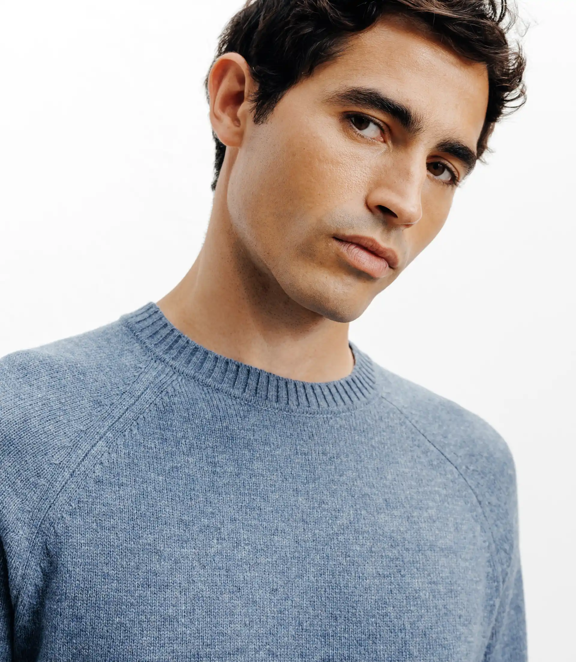 Pull en laine col rond indigo - Image 2