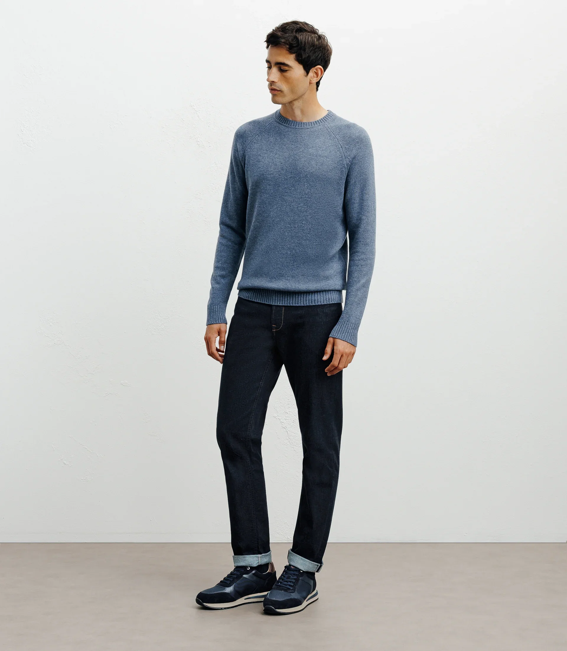 Pull en laine col rond indigo - Image 3