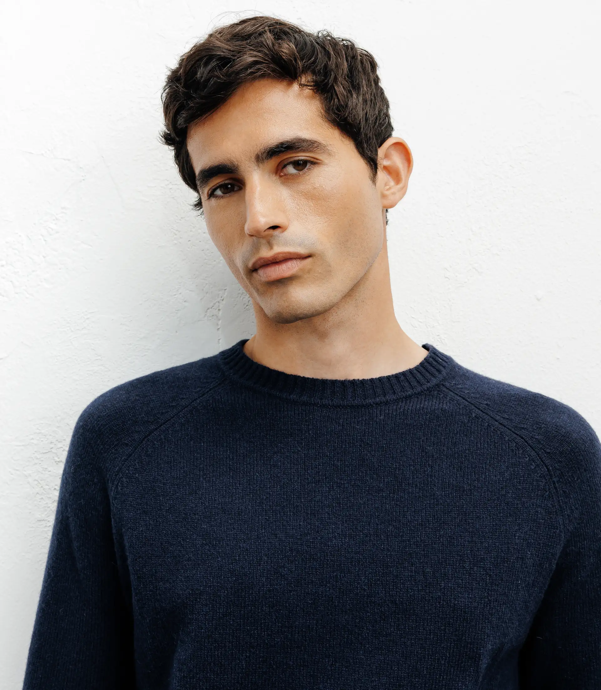 Pull en laine col rond marine - Image 2