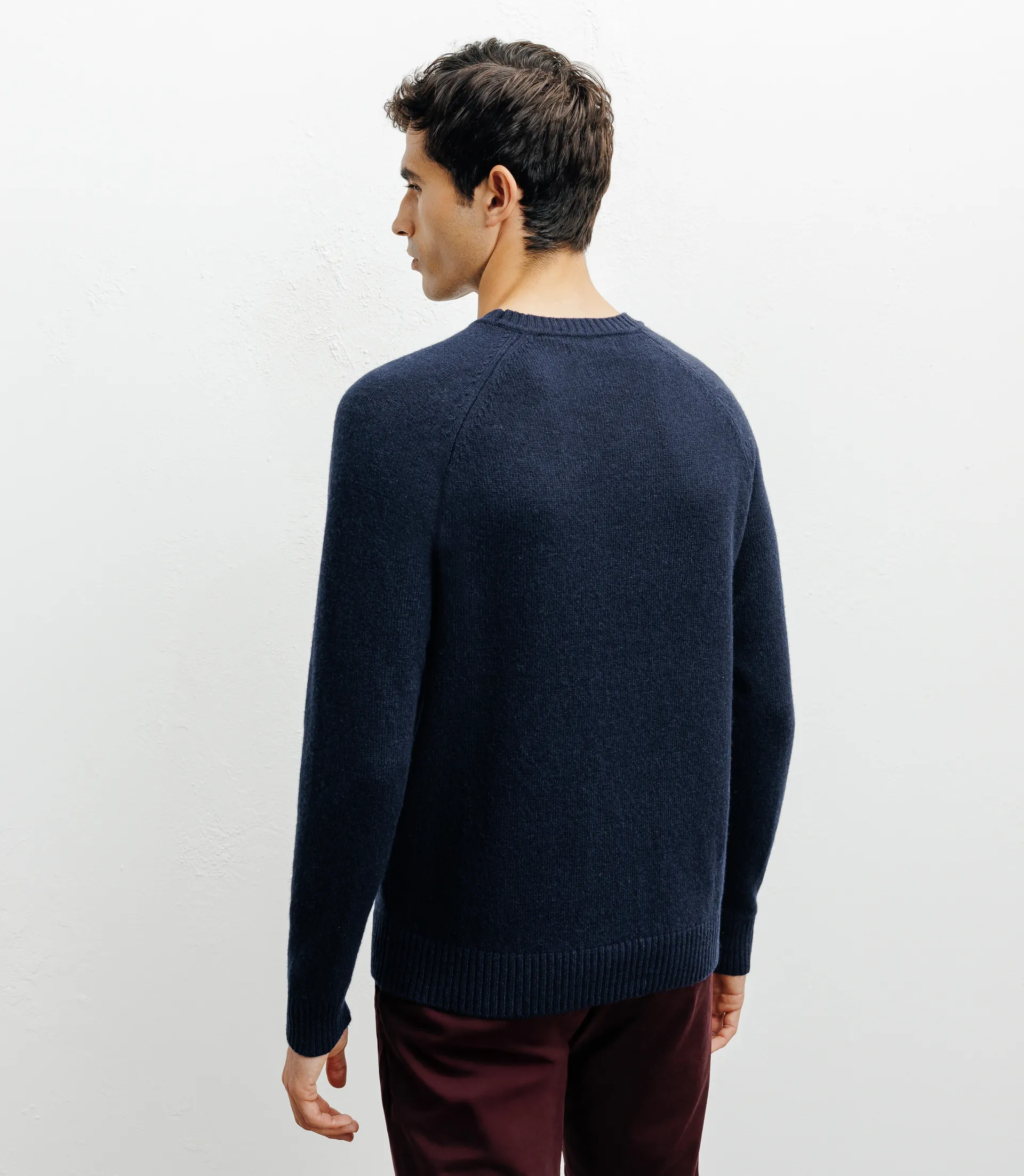 Pull en laine col rond marine - Image 4