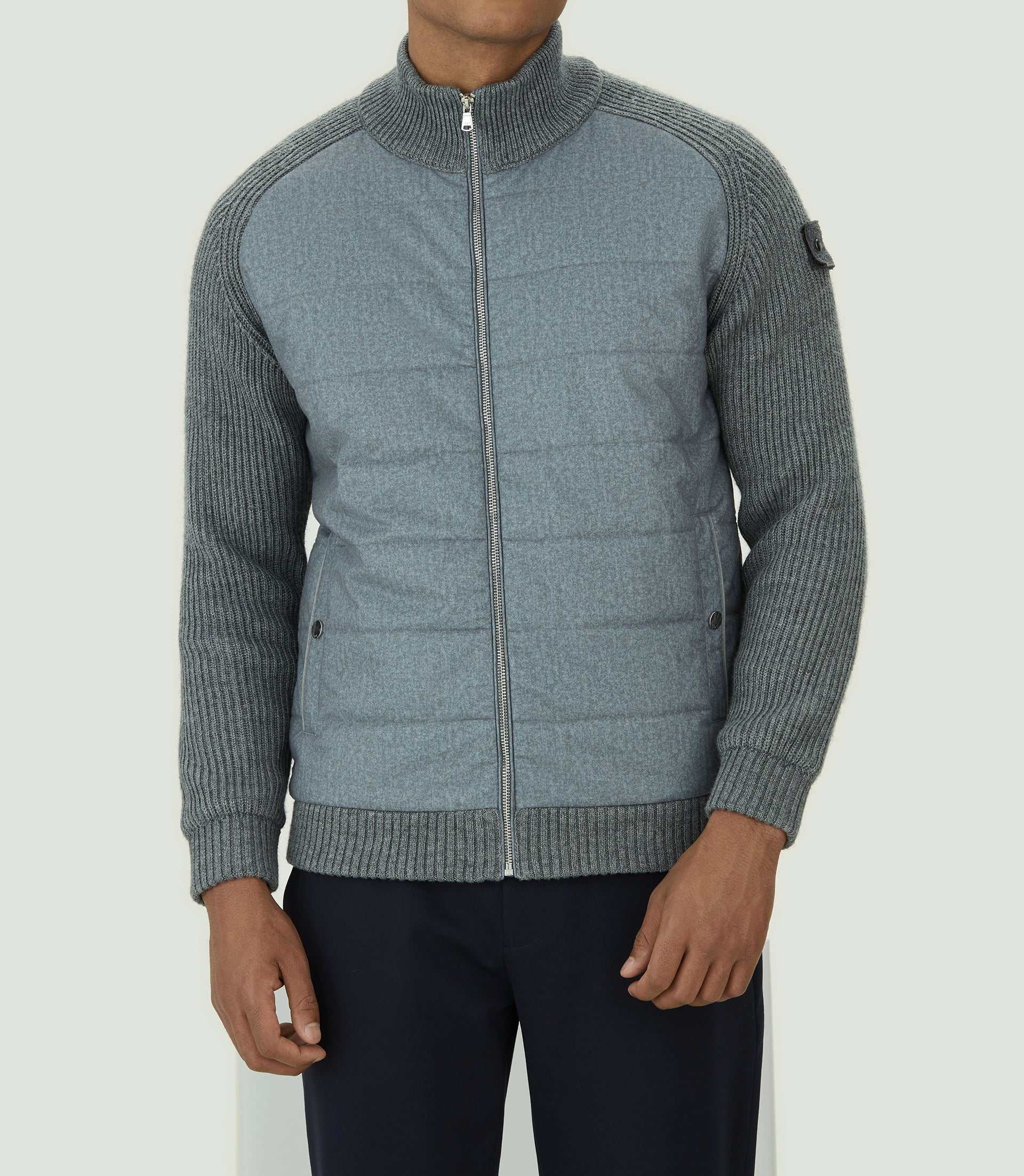 Sweat zippé col montant gris chiné "SWlestat" - Image 4