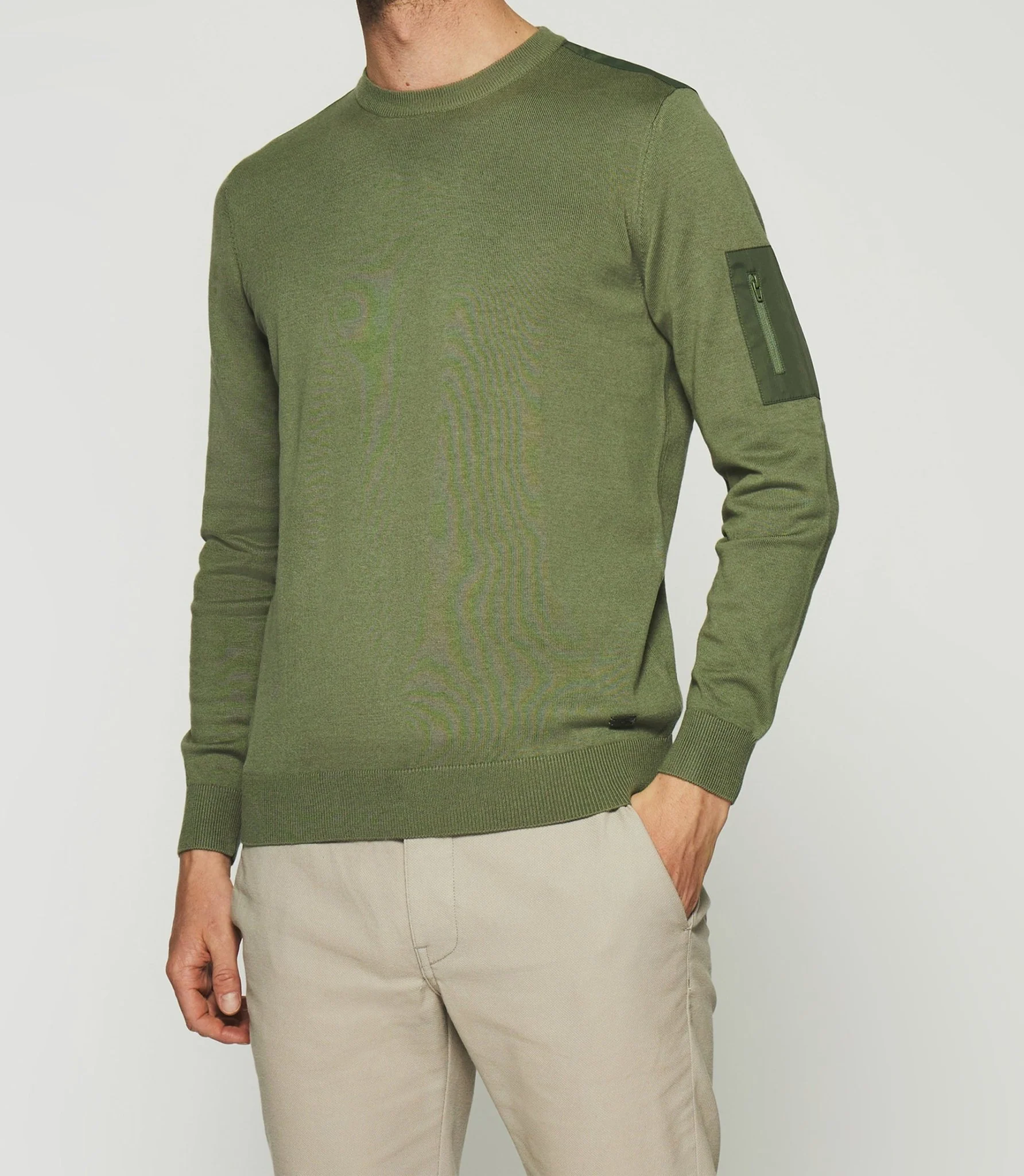 Pull col rond kaki DAVID - Image 2