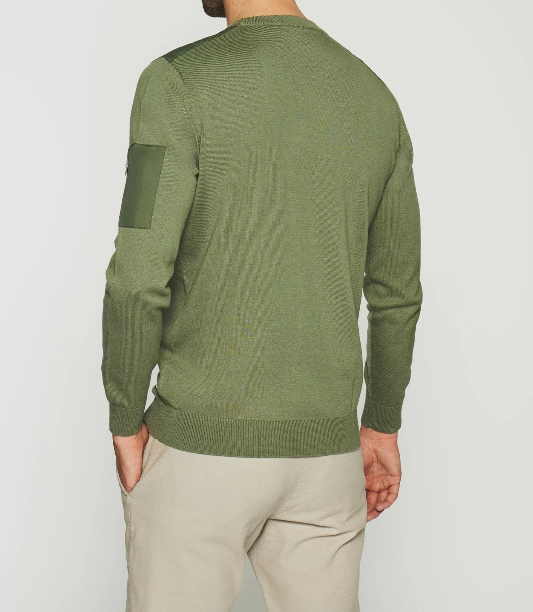 Pull col rond kaki DAVID - Image 4
