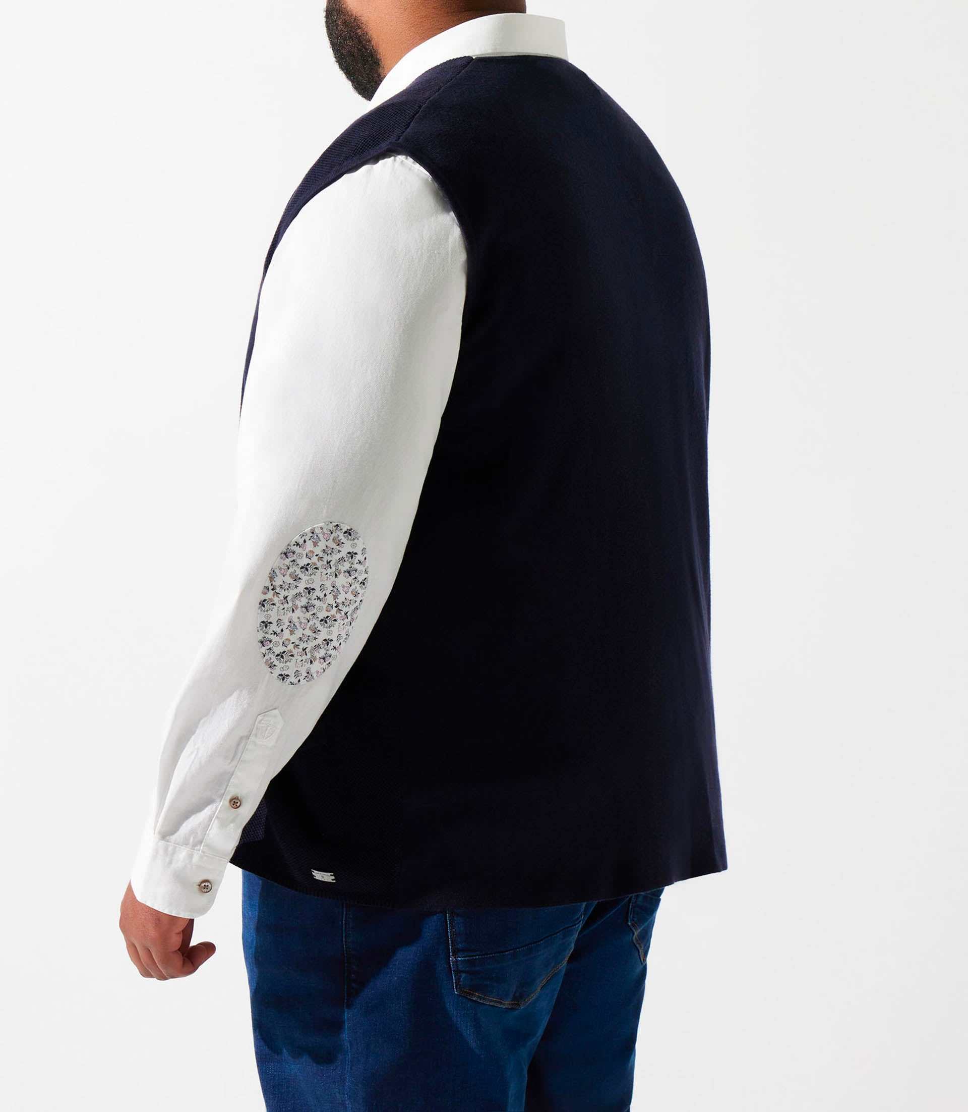 Gilet sans manches en maille marine DIVINBT - Image 3