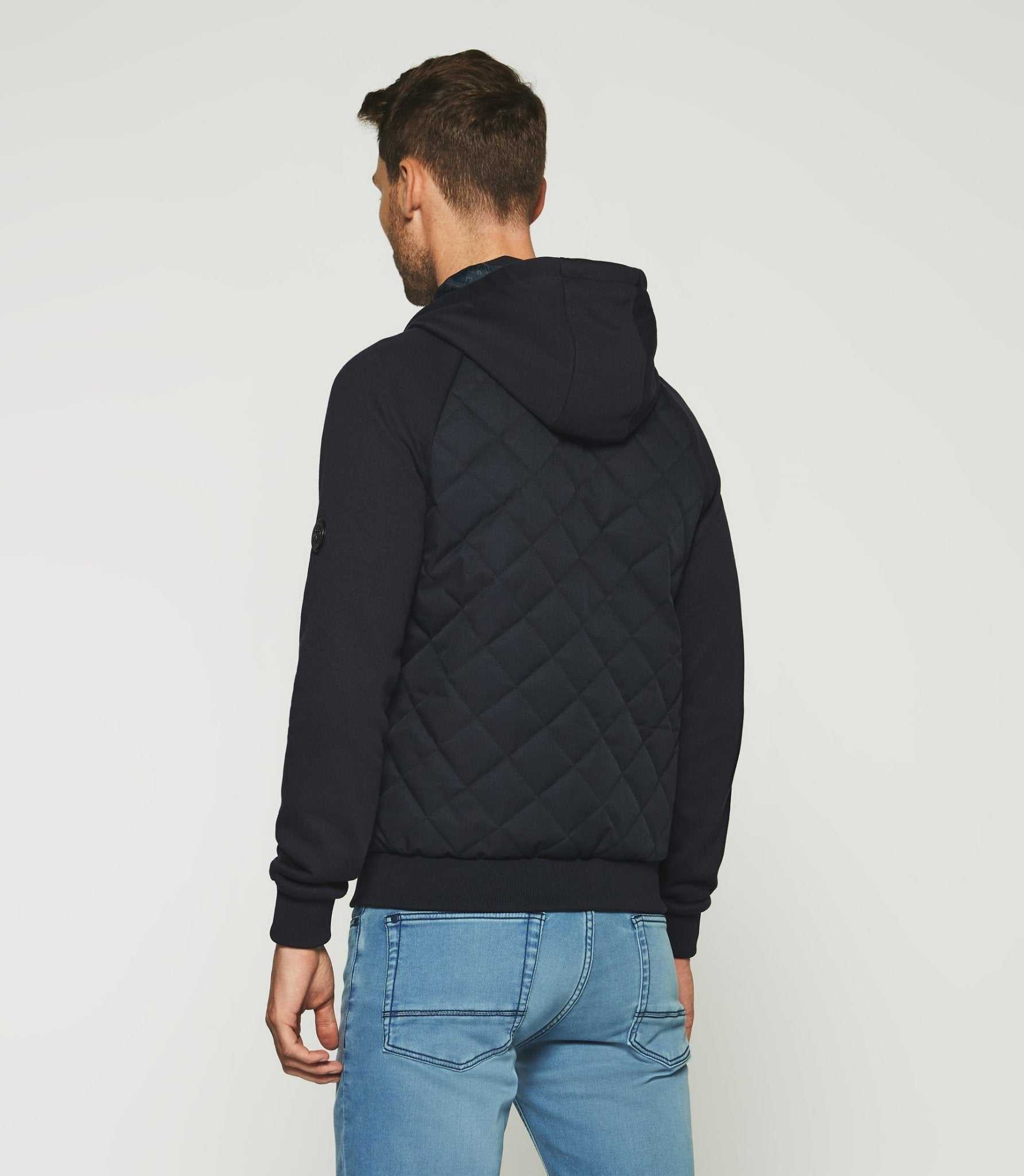 Gilet zippé à capuche en molleton marine SWDAVE - Image 3