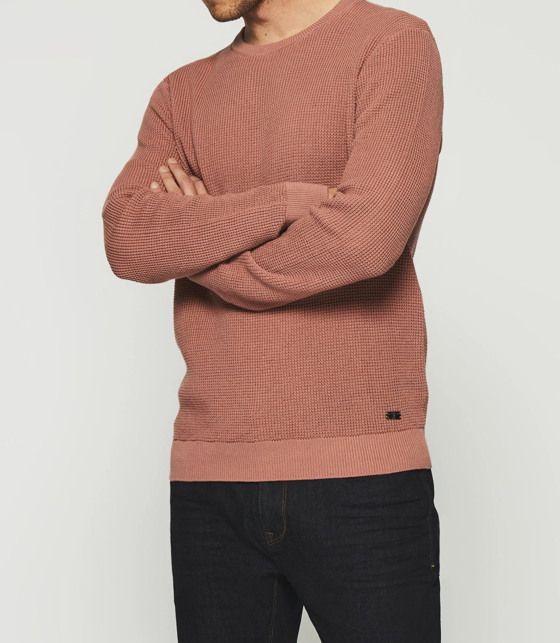 Pull col rond en coton rose DJANGO - Image 2