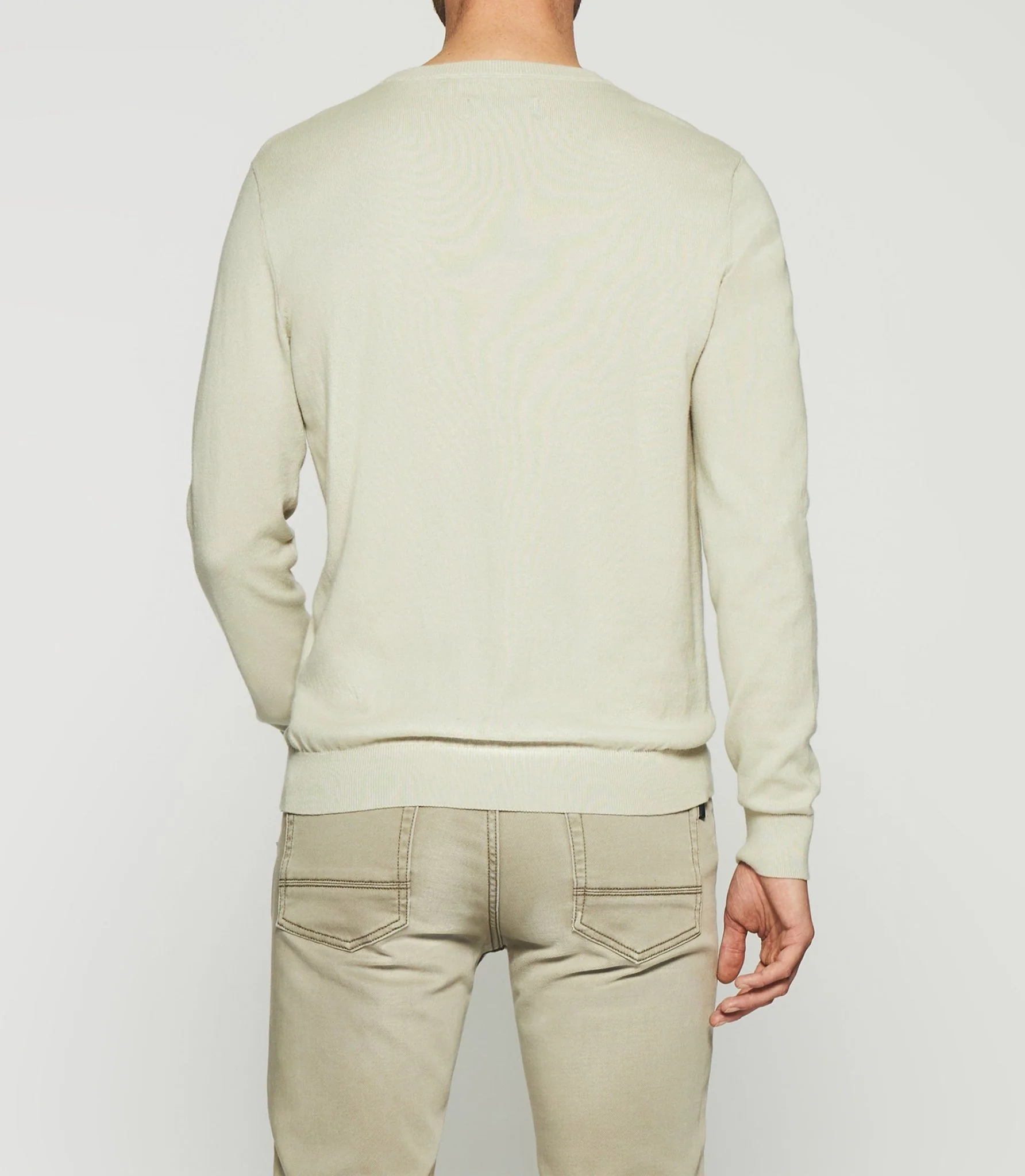 Pull col rond en coton cachemire vert clair DRISS - Image 3