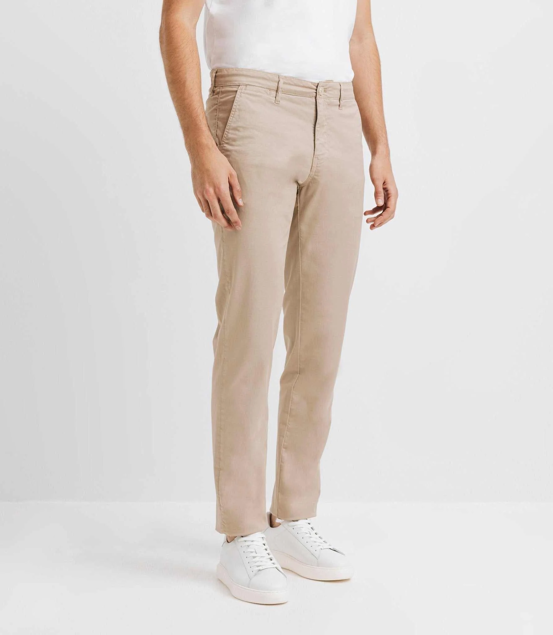 Pantalon casual stretch beige