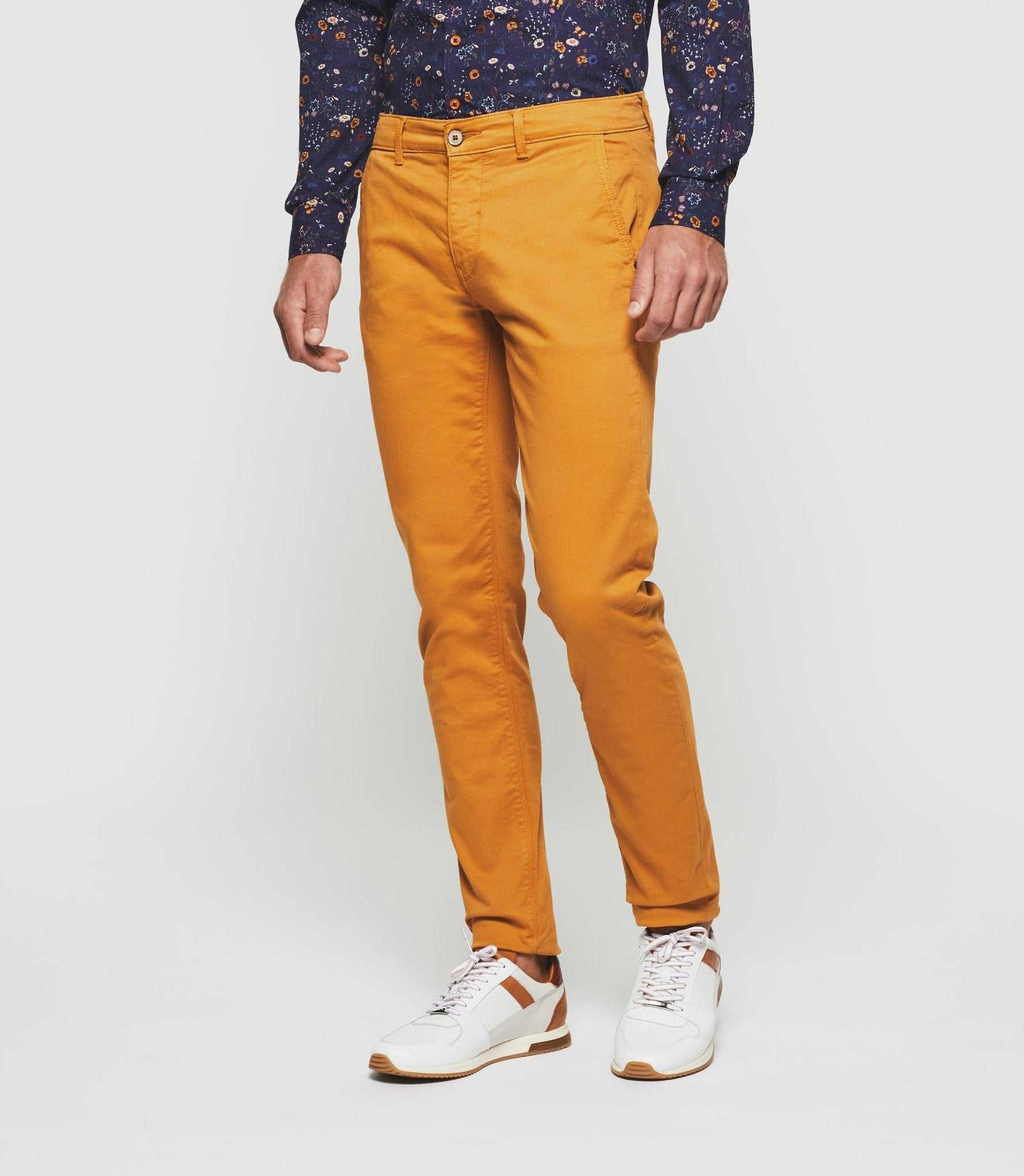 Pantalon casual slim camel "Pachelor" - Image 3