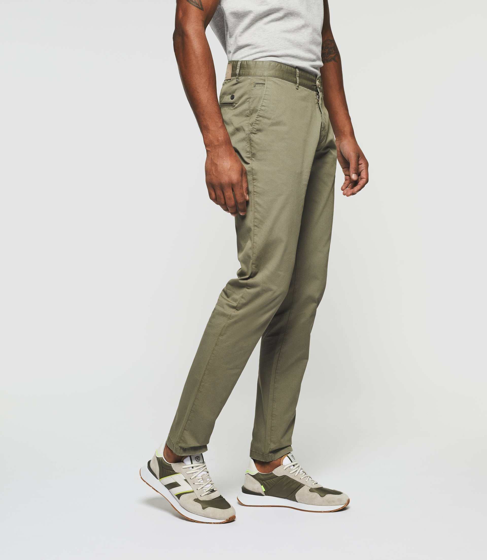 Pantalon slim kaki clair "Perline" - Image 3