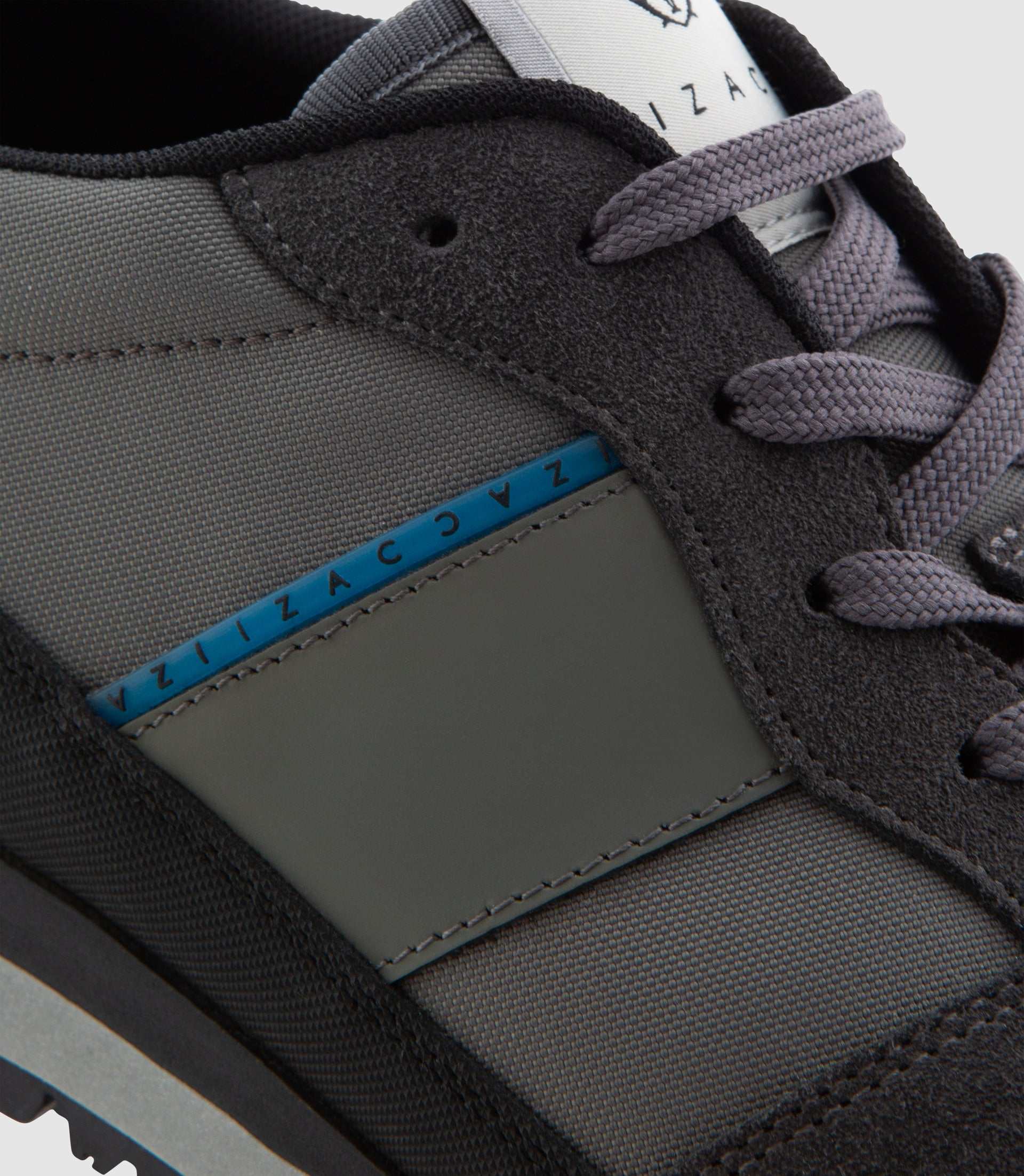 Sneakers cuir et textile grise "Emeric" - Image 5