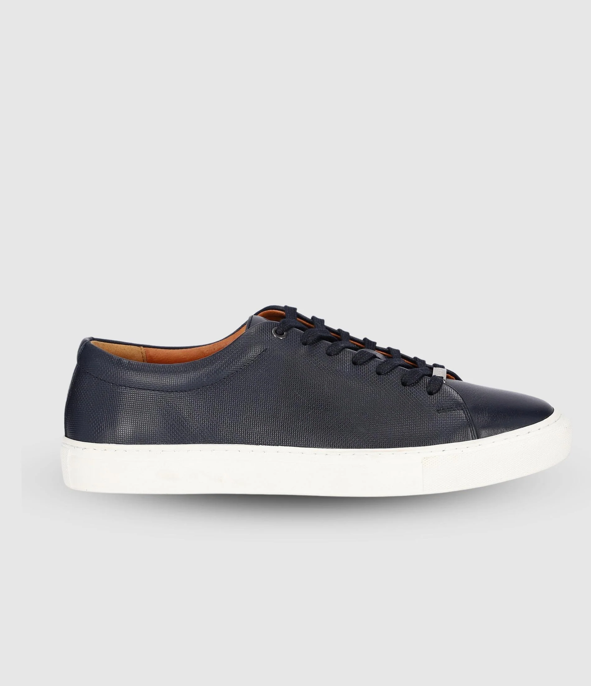 Sneakers cuir texturé marine OAK - Image 2