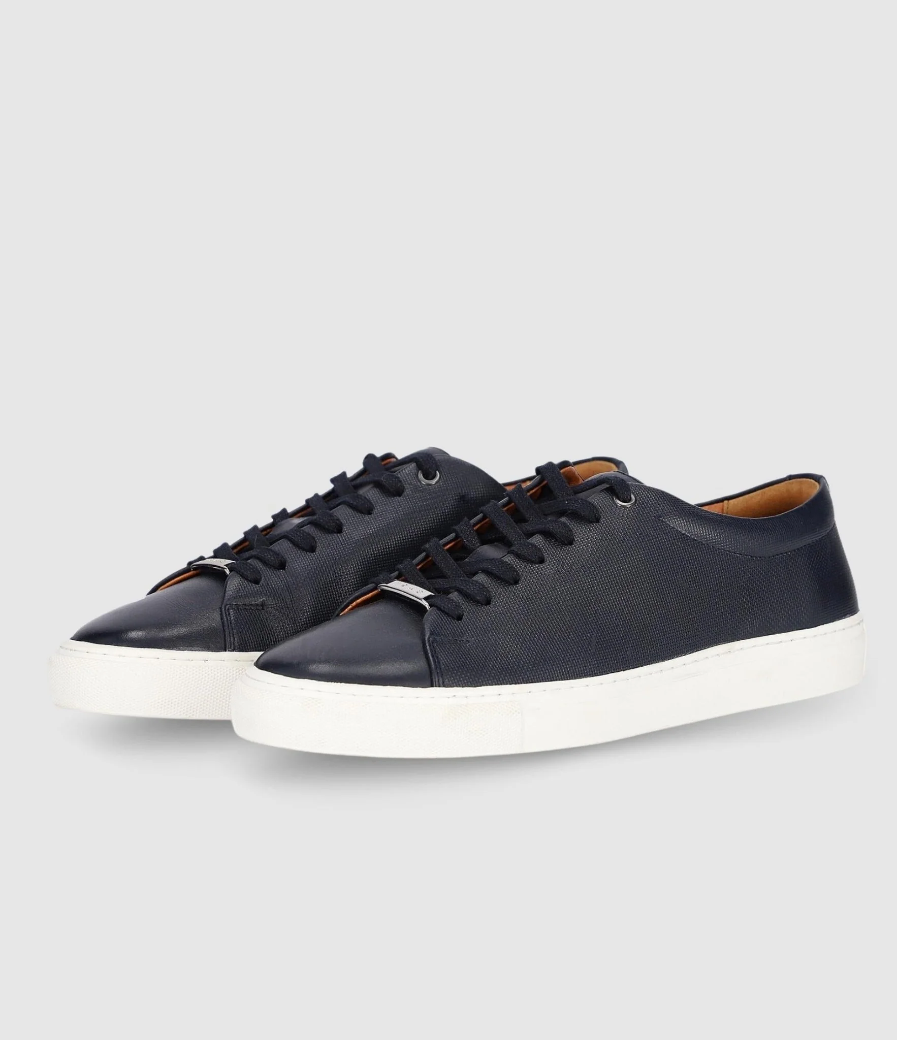 Sneakers cuir texturé marine OAK - Image 3