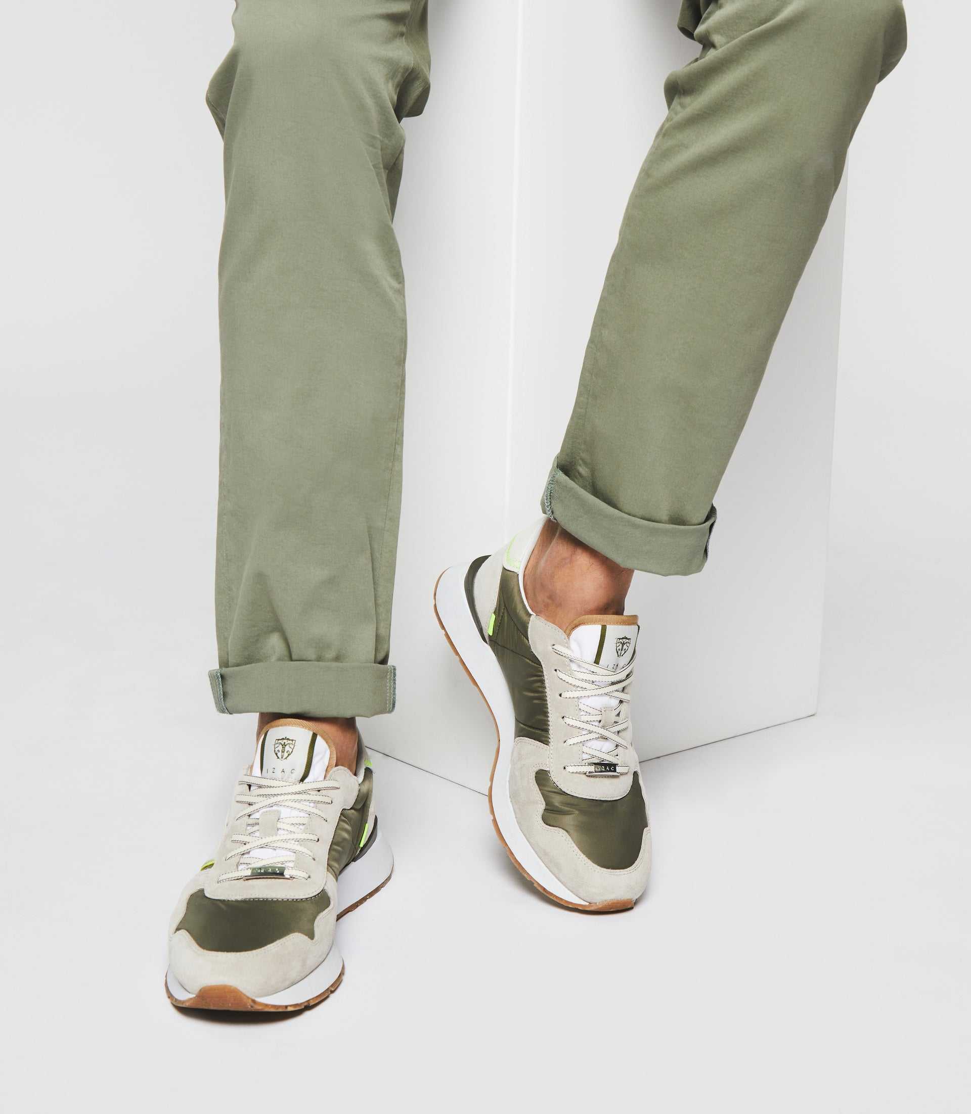 Sneakers taupe et kaki "Edisson" - Image 6
