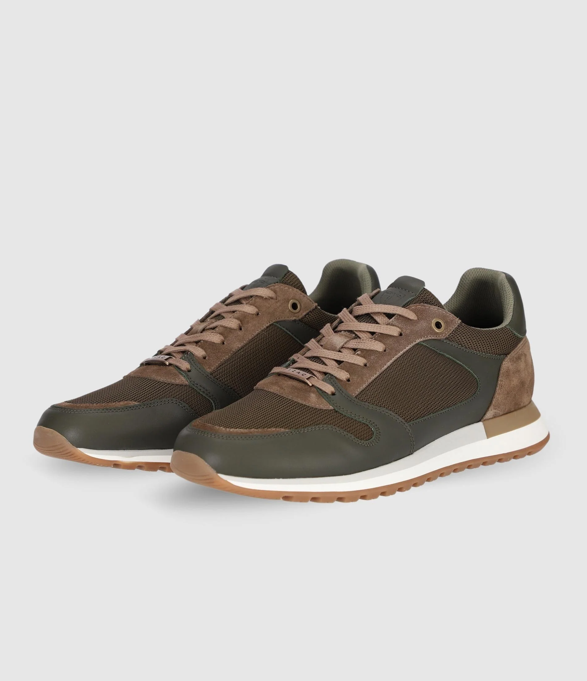 Sneakers suède et textile kaki ORLAND - Image 3