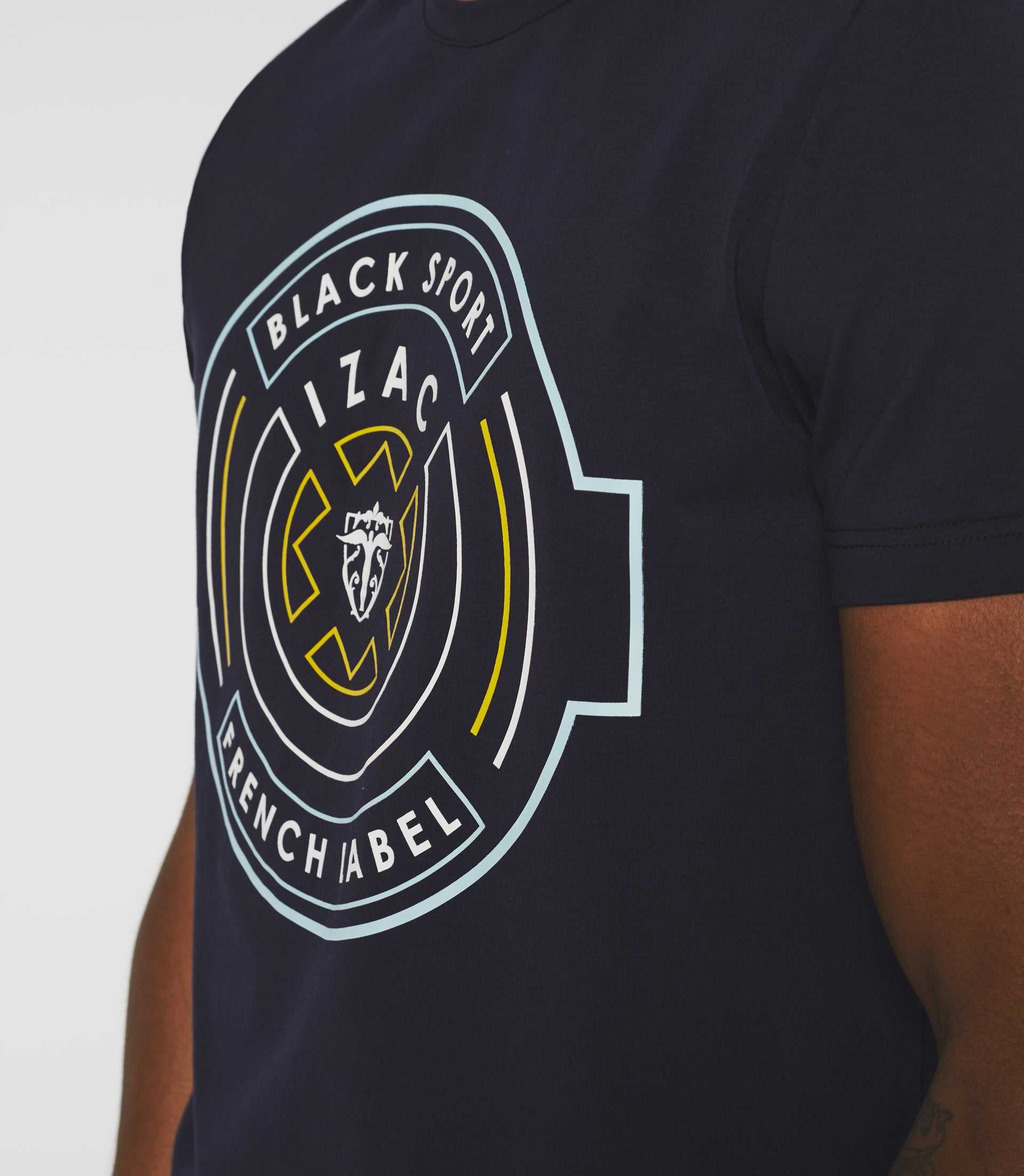 T-shirt avec logo col rond marine "Gaye"