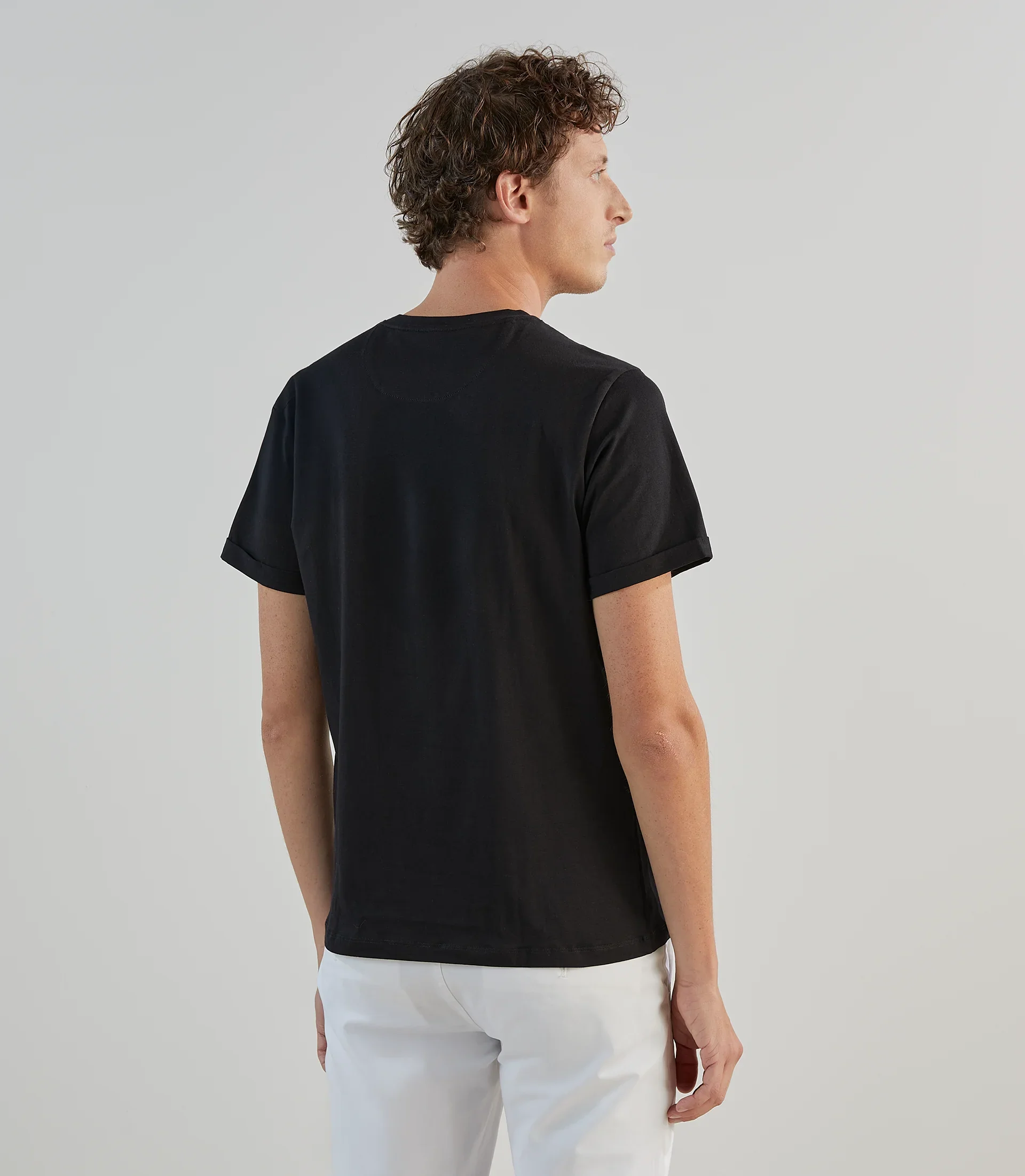 T-shirt col V noir - Image 3