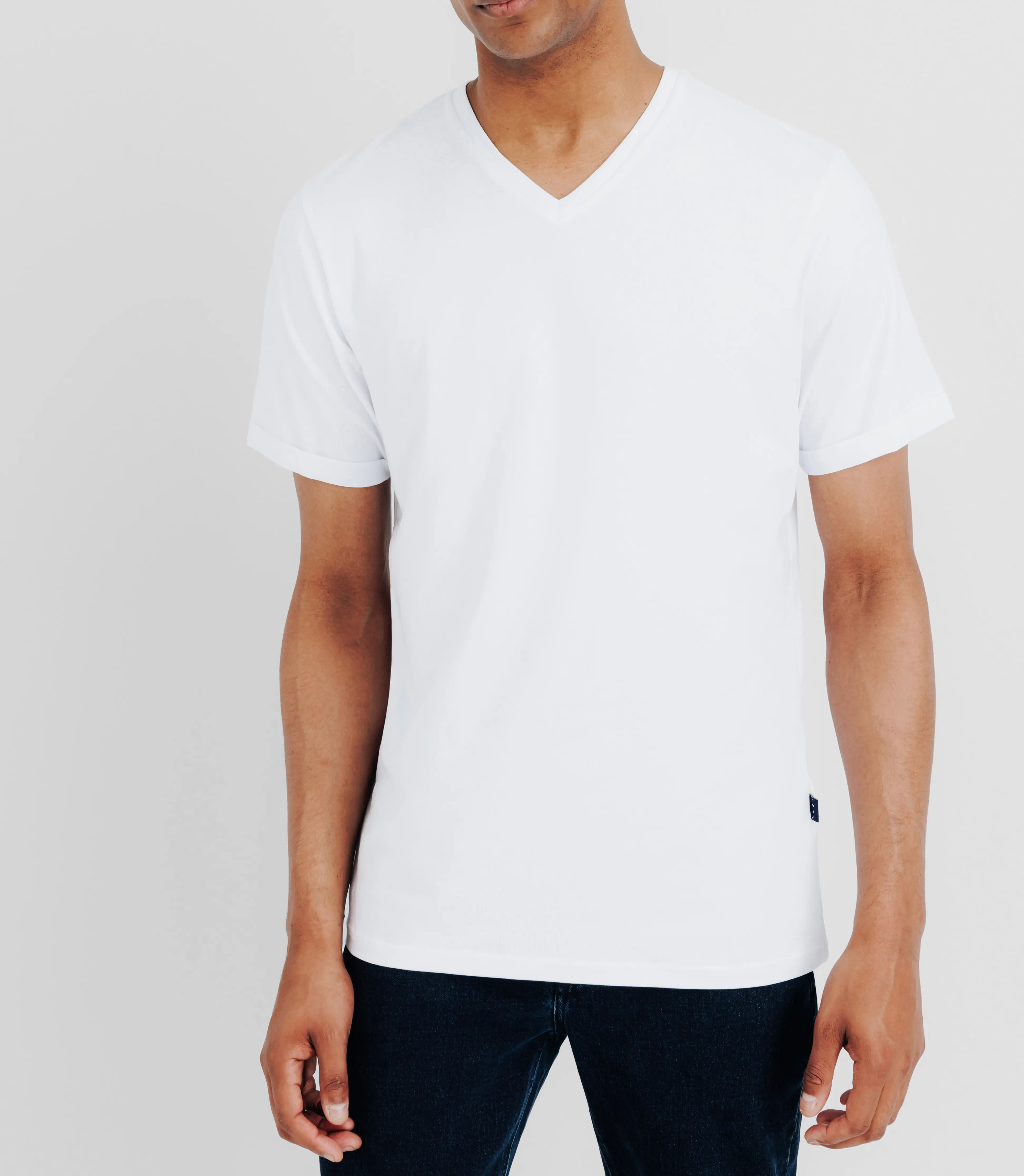 T-shirt col V blanc - Image 2