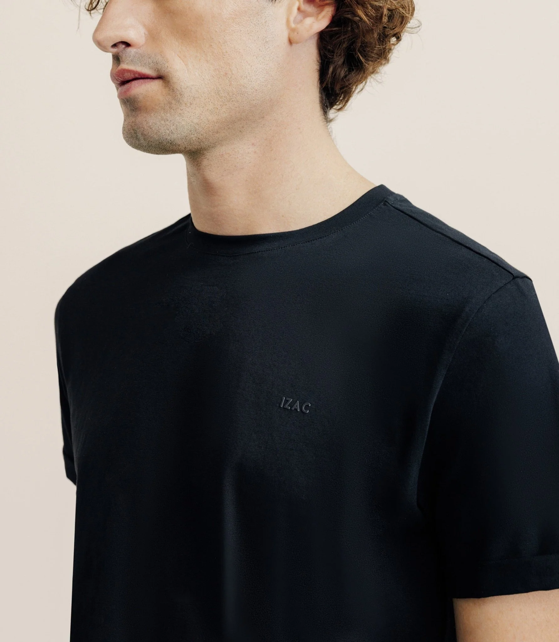 T-shirt col rond noir - Image 2