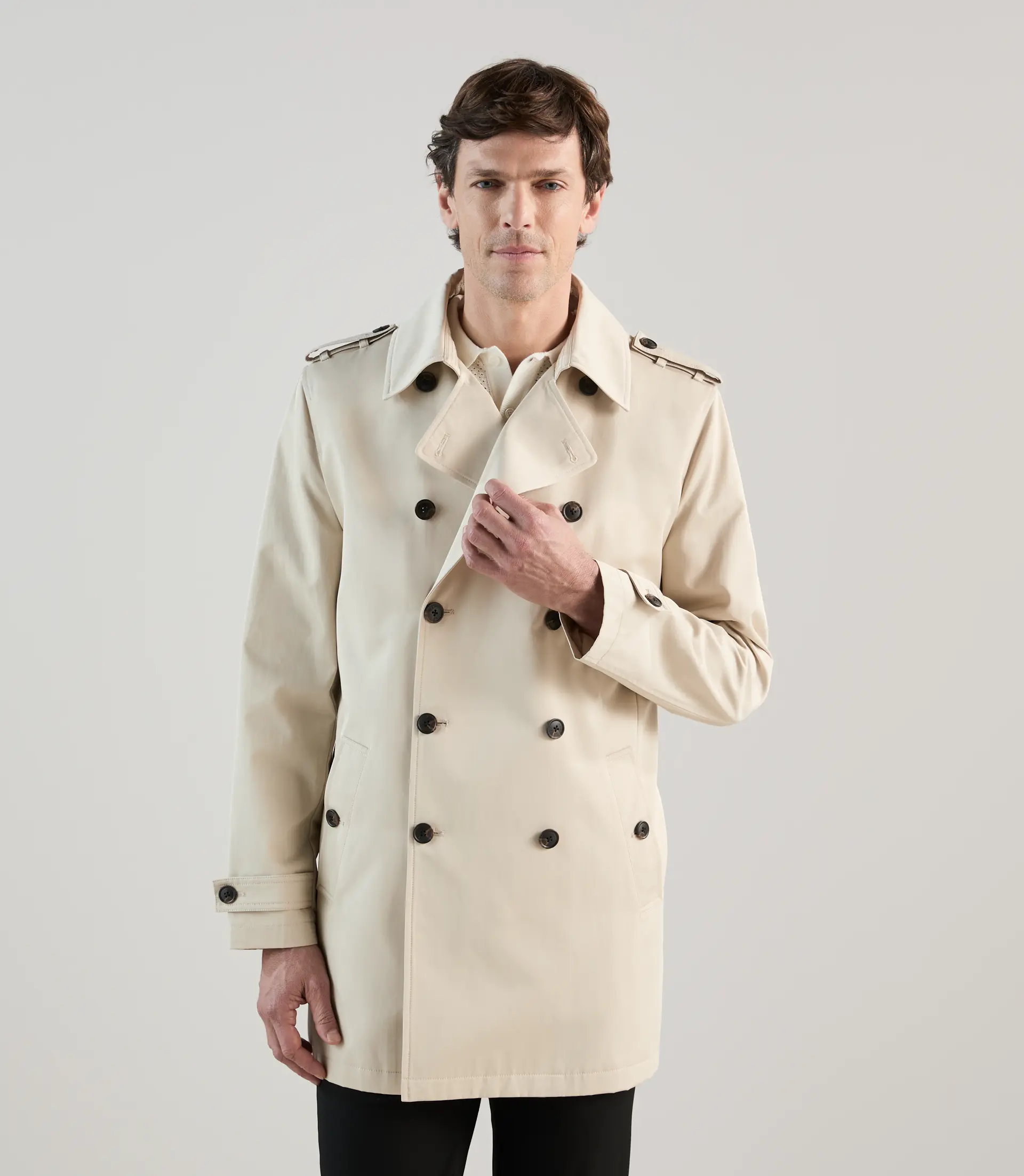 Trench croisé beige