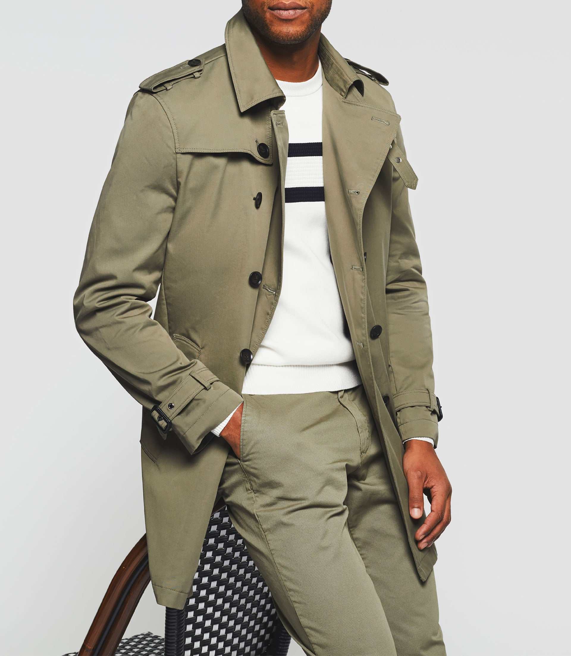 Trench croisé kaki "Hamilton" - Image 8