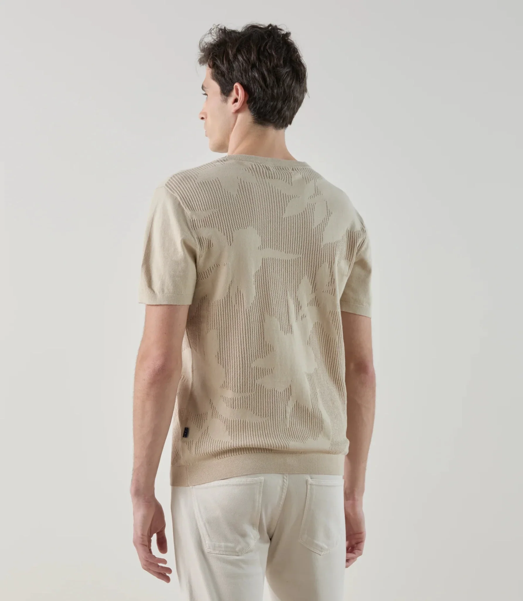 T-shirt en maille beige - Image 3