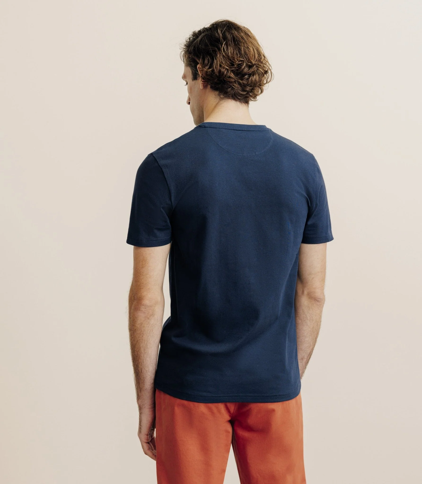T-shirt col rond marine - Image 4