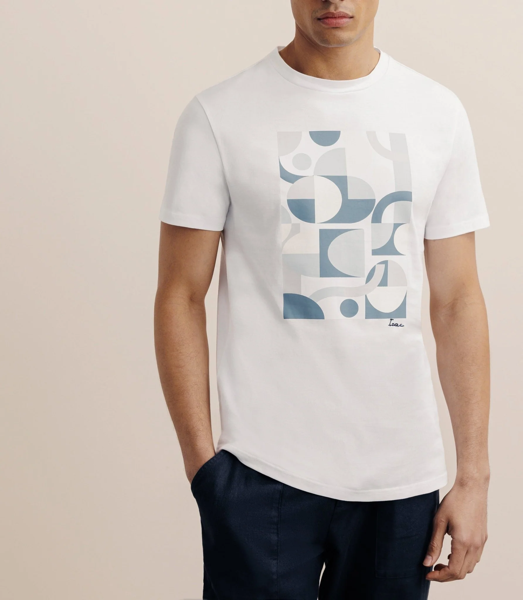 T-shirt print manches courtes blanc