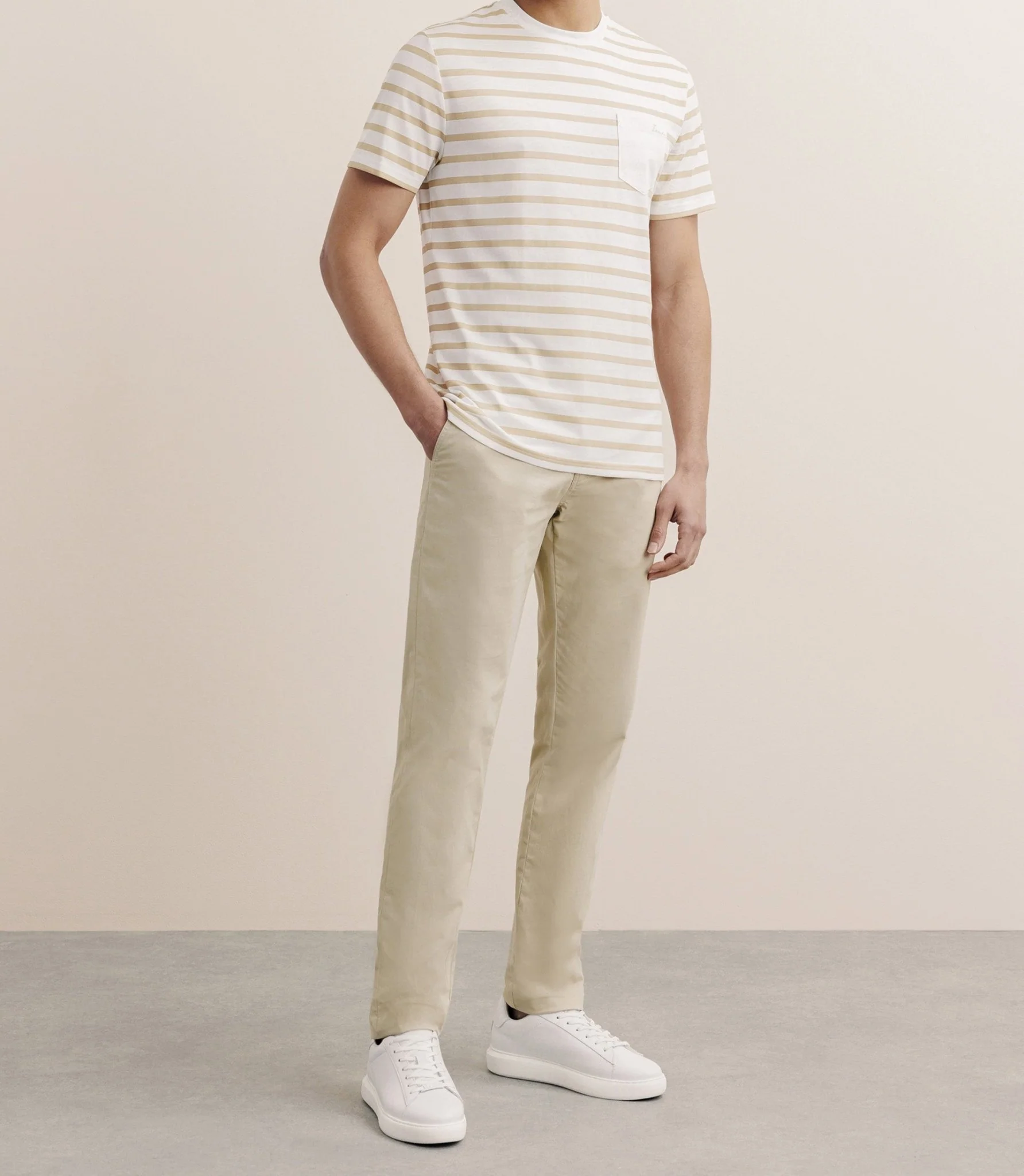 T-shirt marinière camel - Image 3