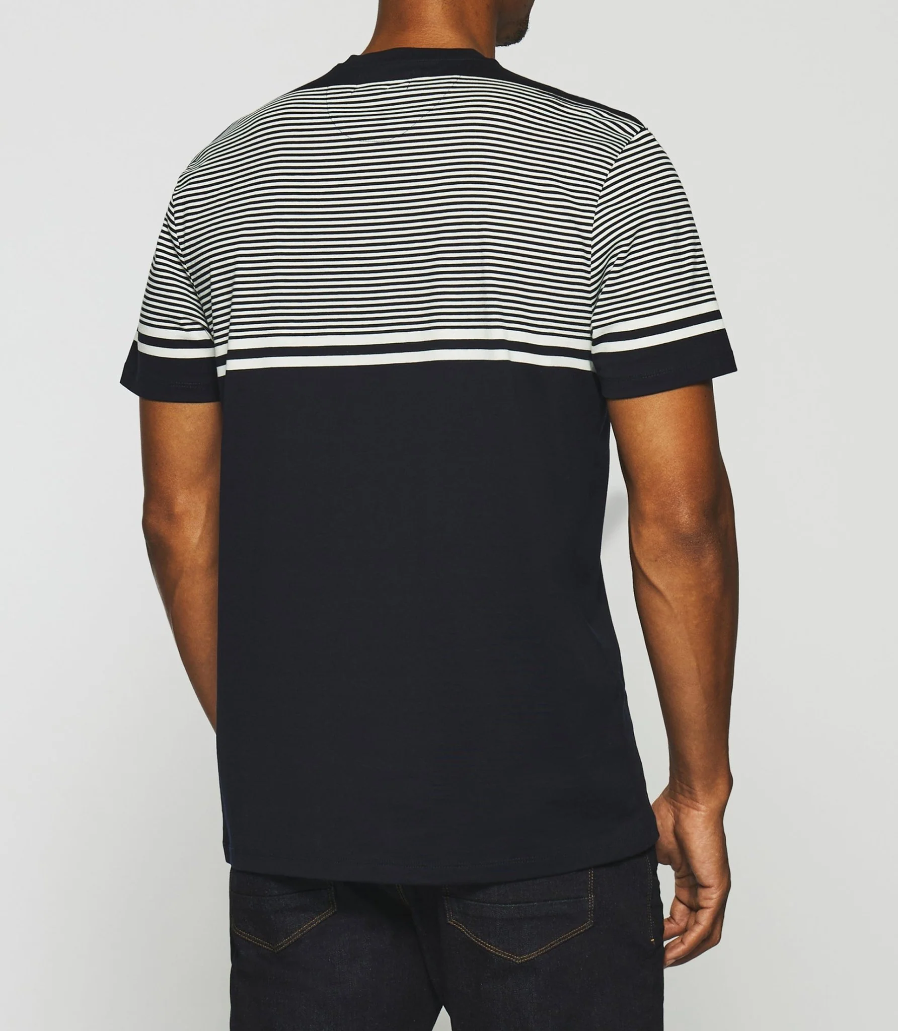 T-shirt à rayures marine et blanc GORDIE - Image 3