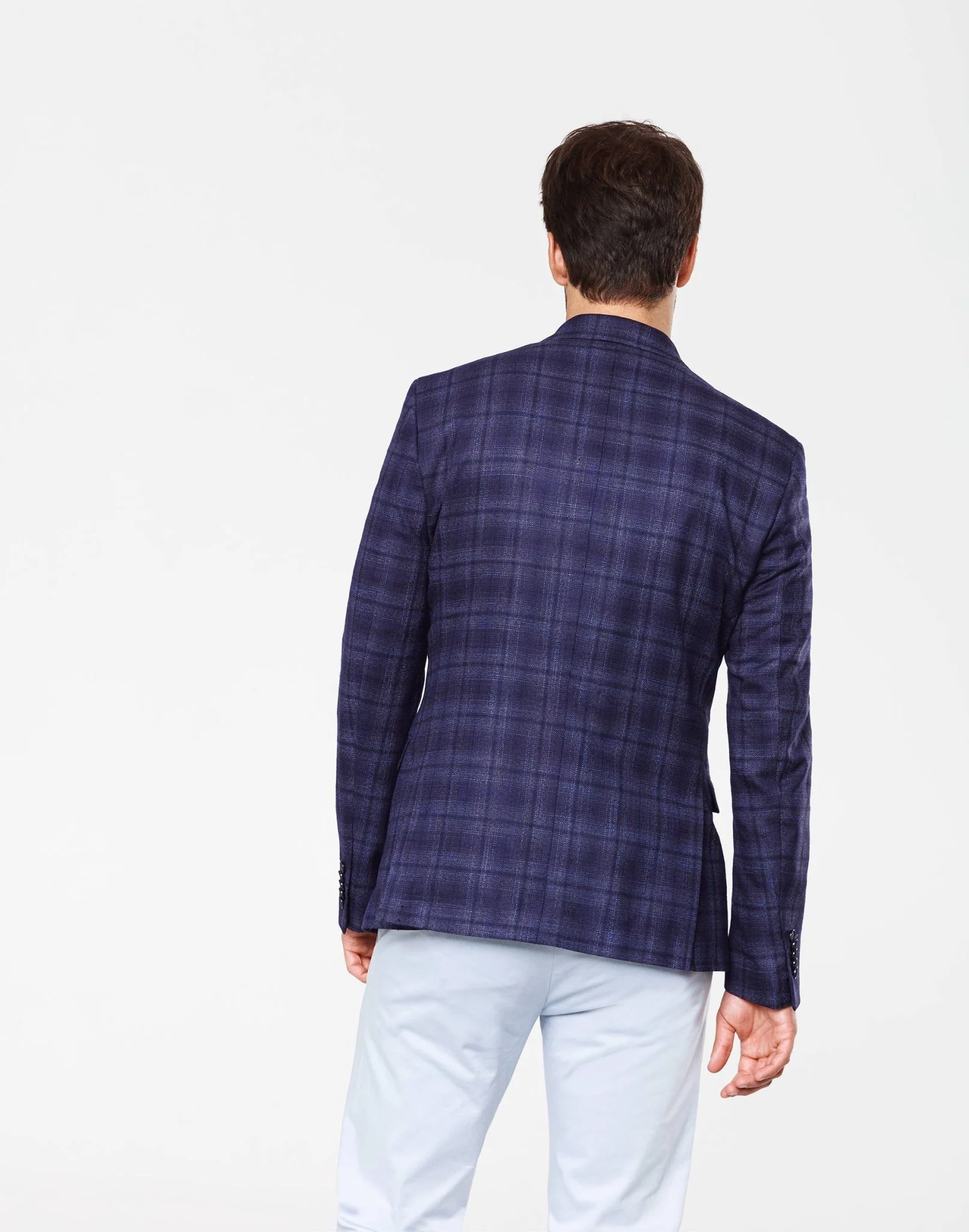 Veste carreaux marine - Image 4