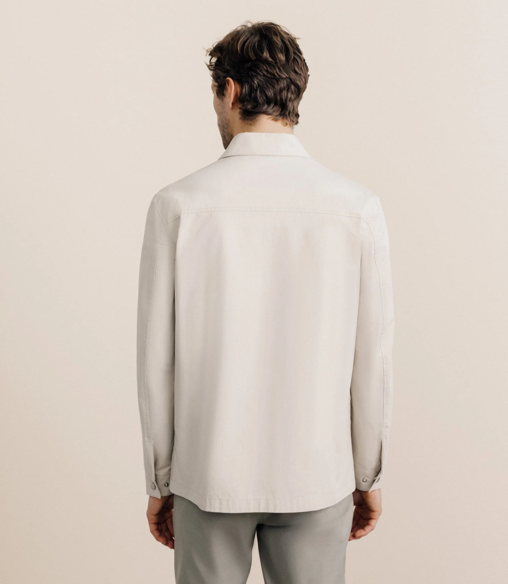 Veste casual 100% coton beige - Image 4
