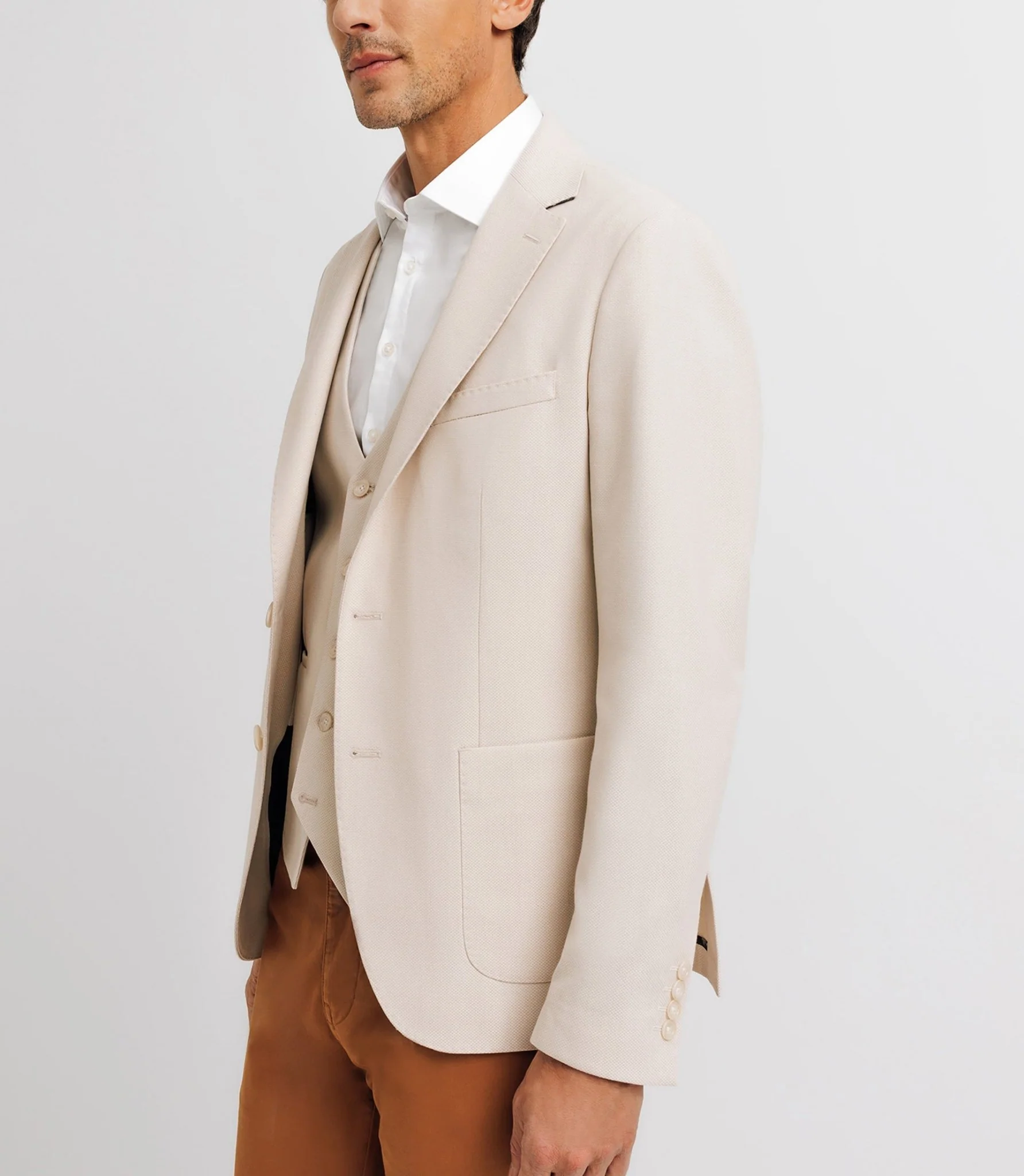 Veste casual 2 boutons écrue - Image 2