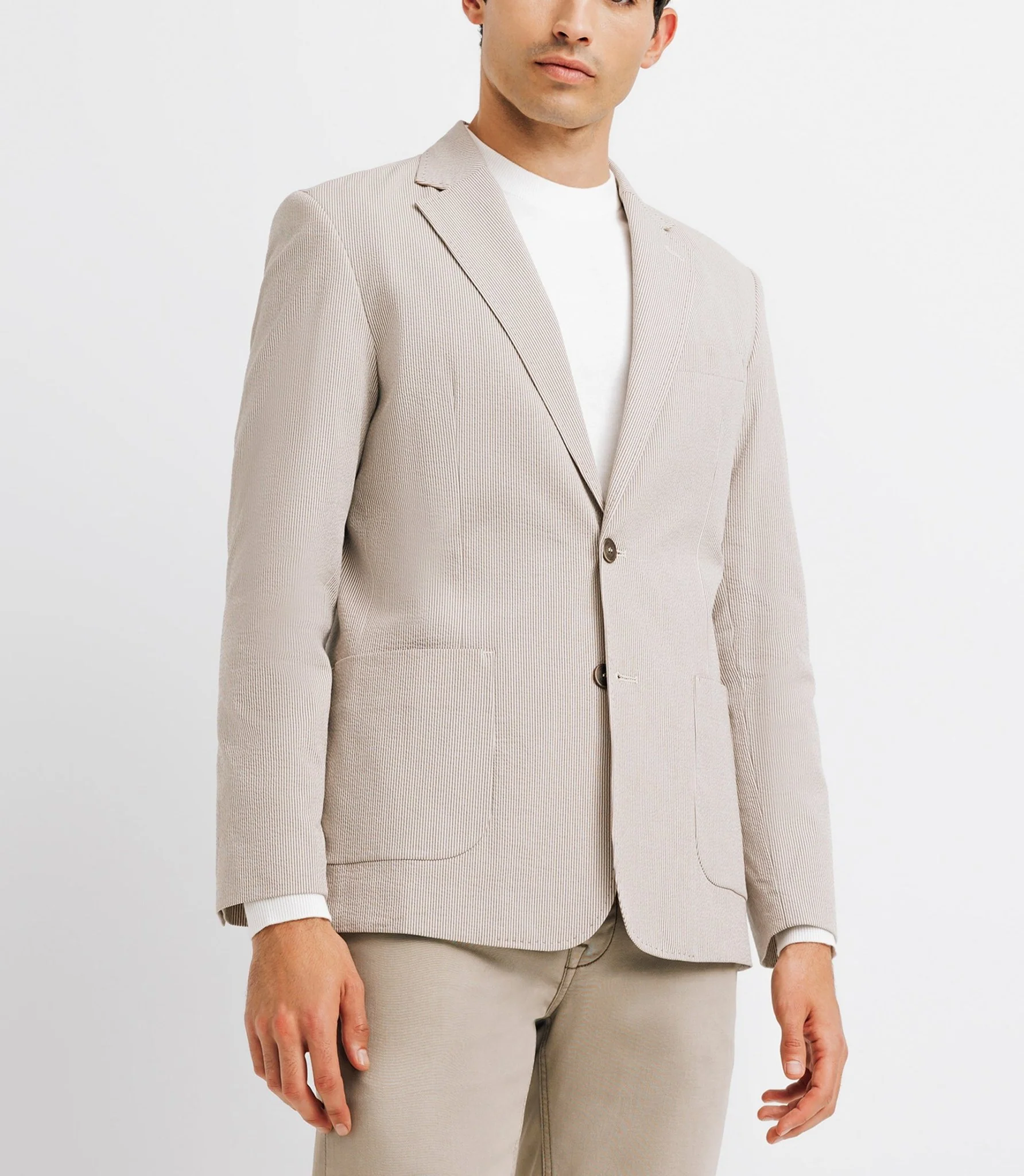 Veste casual seersucker beige - Image 2