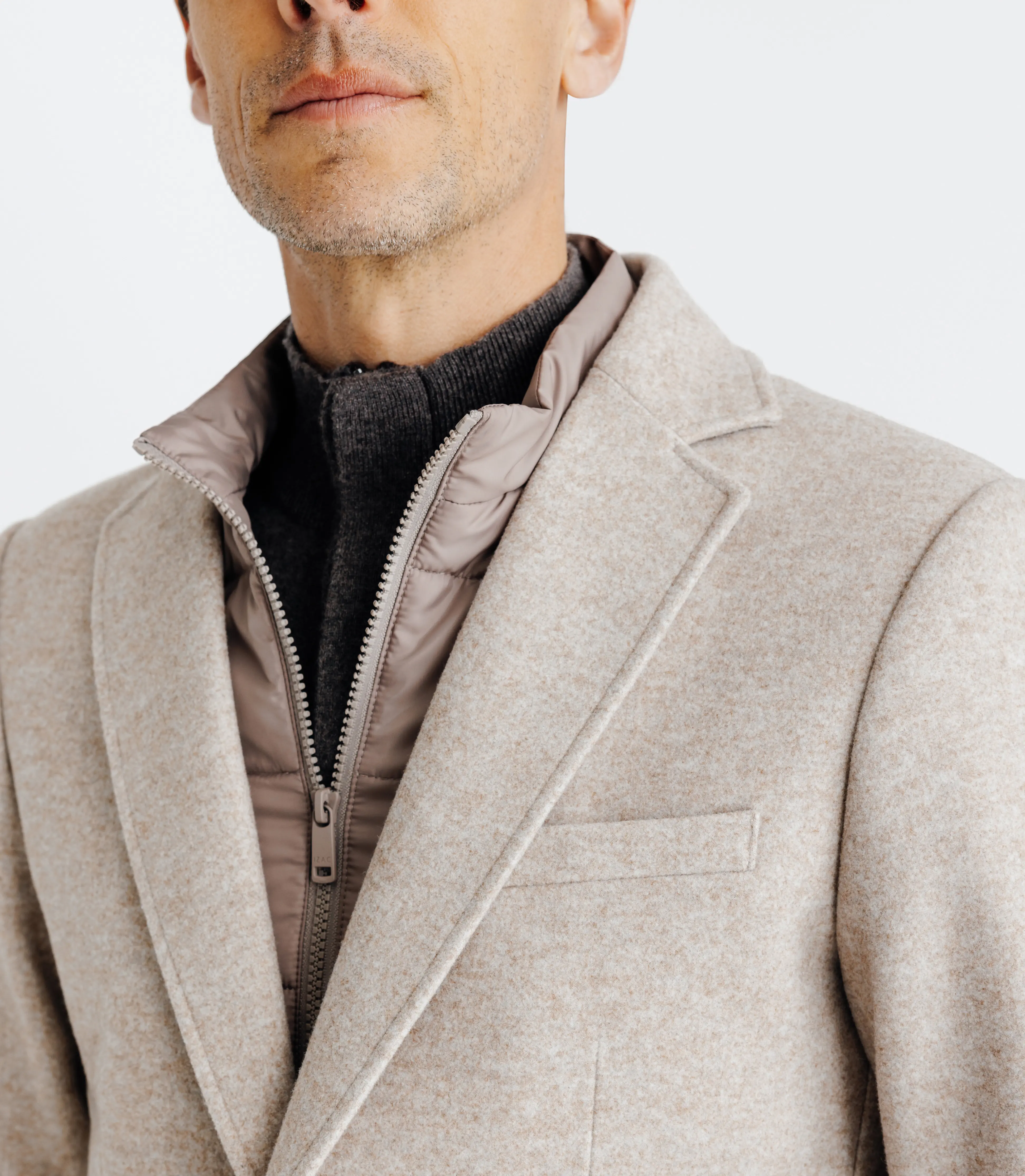 Veste avec parementure amovible beige - Image 3