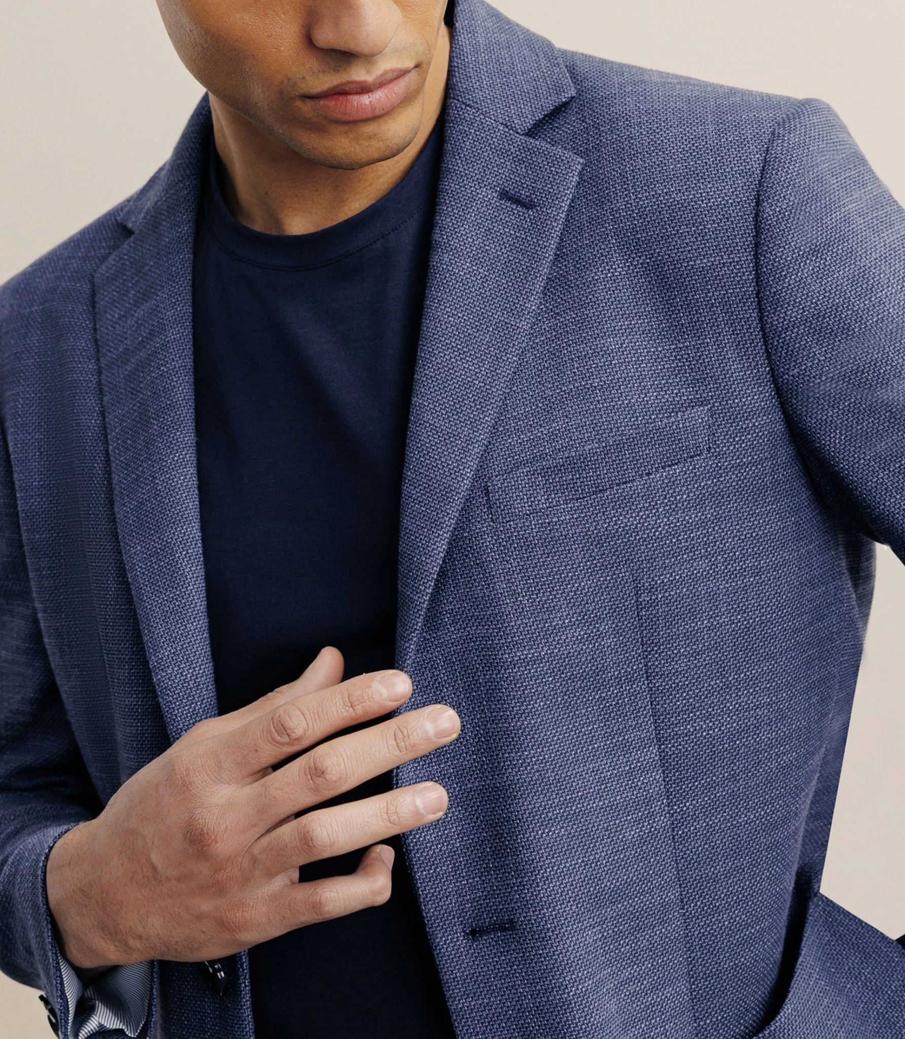 Veste casual 2 boutons bleue - Image 2