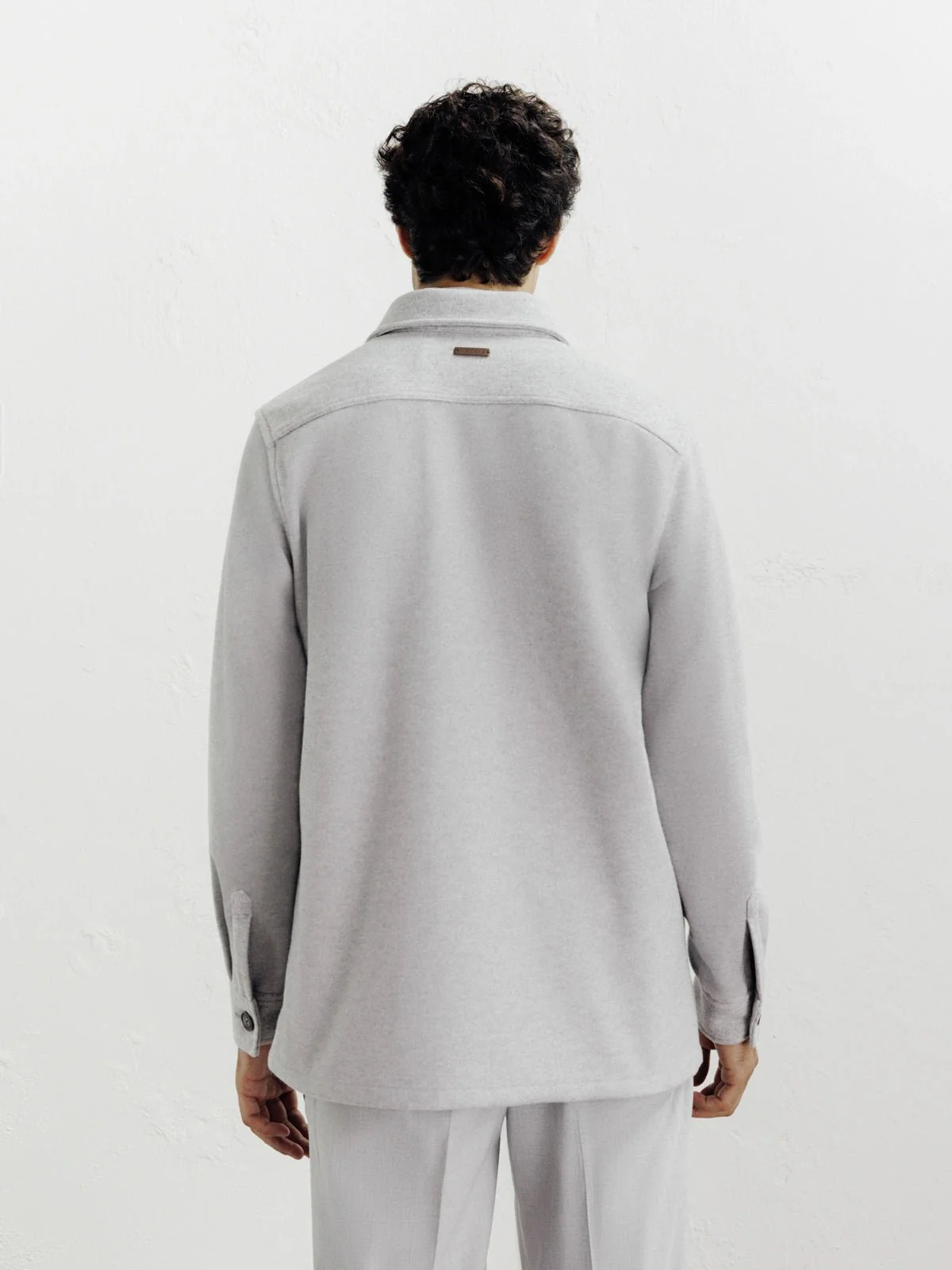 Veste casual col chemise gris clair - Image 4