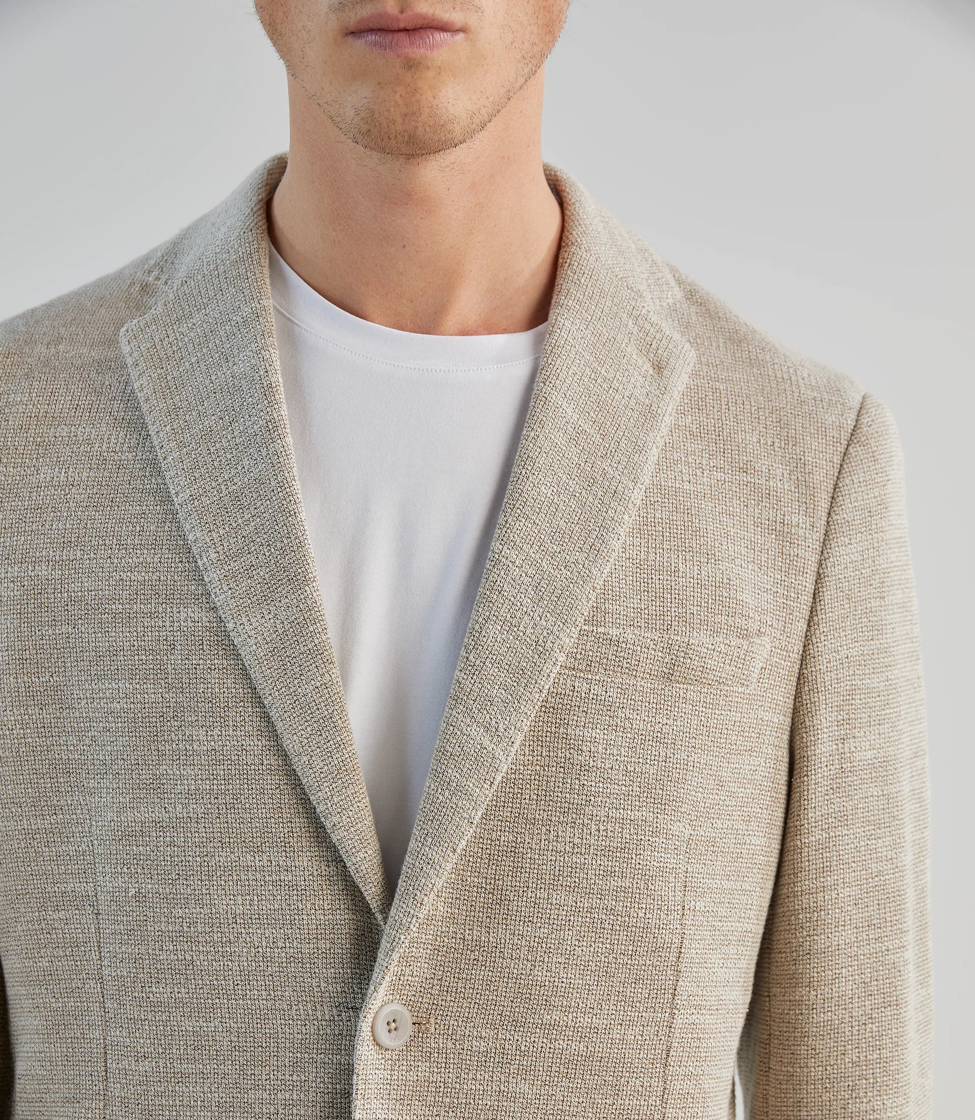 Veste casual en maille beige - Image 2