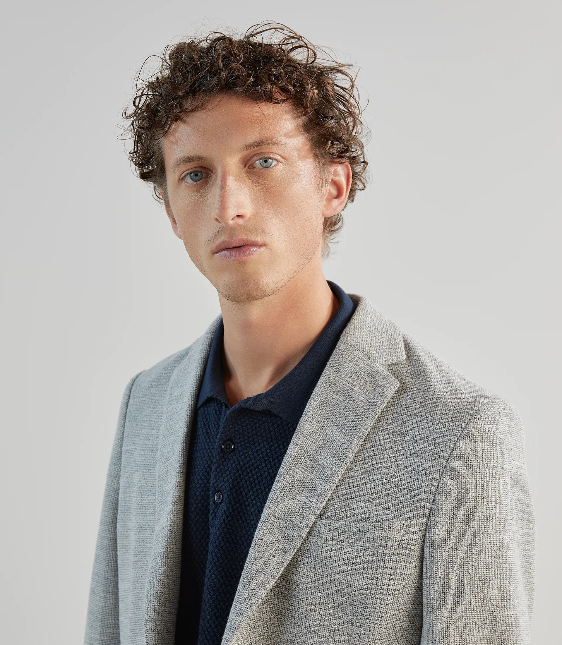 Veste casual en maille gris clair - Image 2