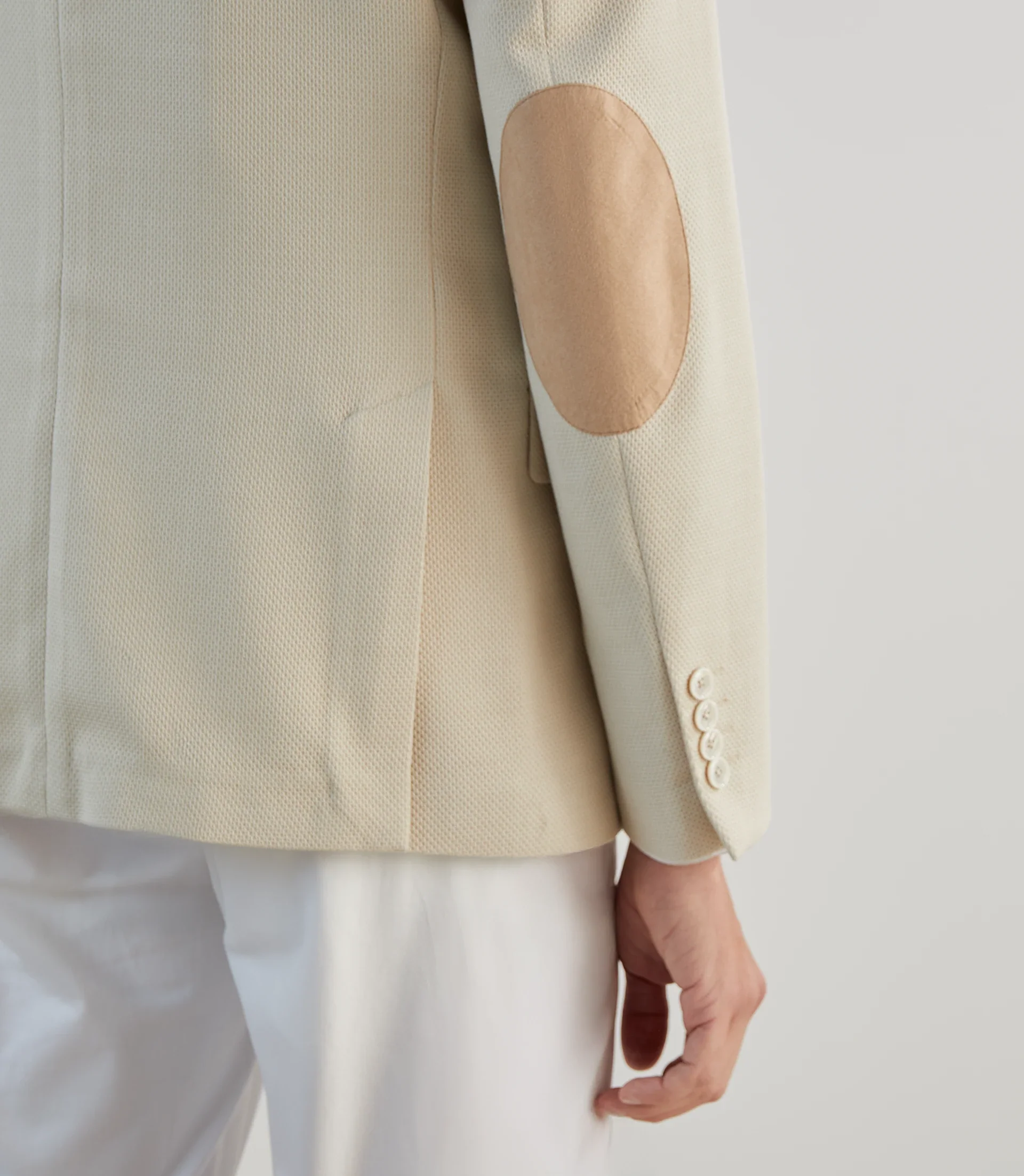 Veste casual en tissu armuré écru - Image 5
