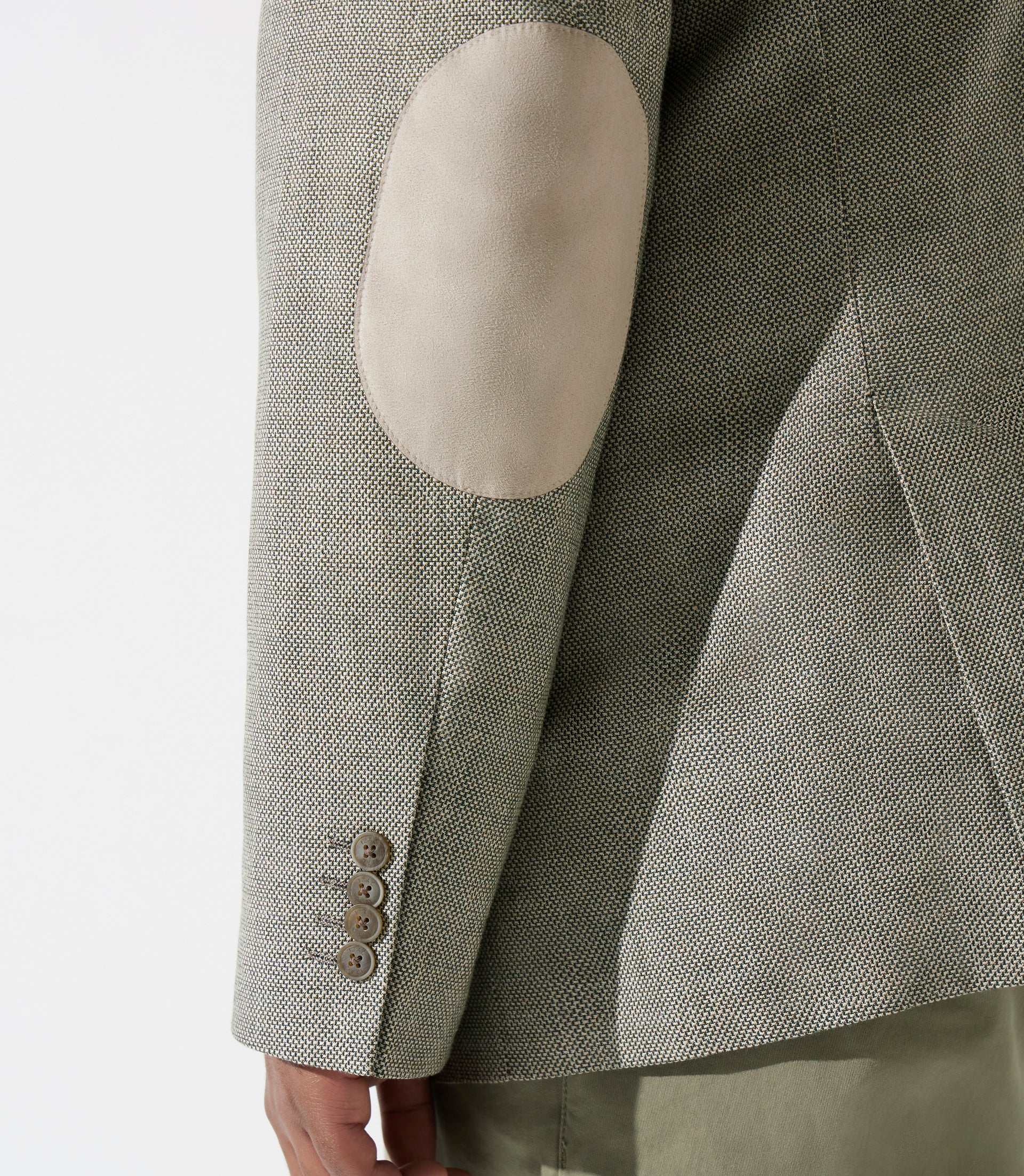 Veste kaki et beige à coudières ALCHIMIEBT - Image 7