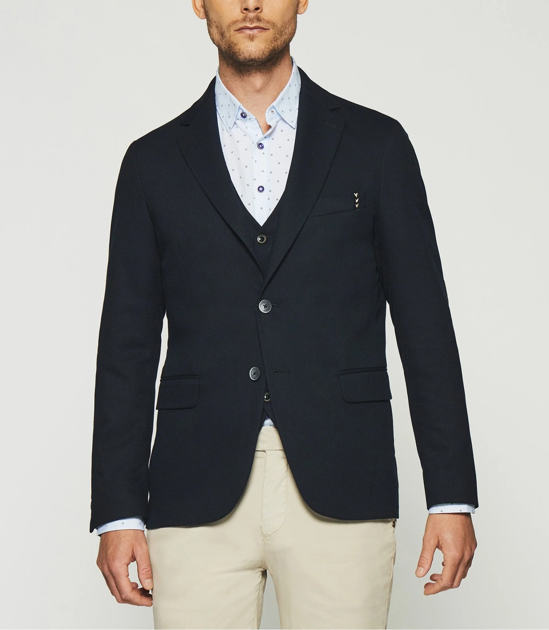 Veste casual 2 boutons marine - Image 2