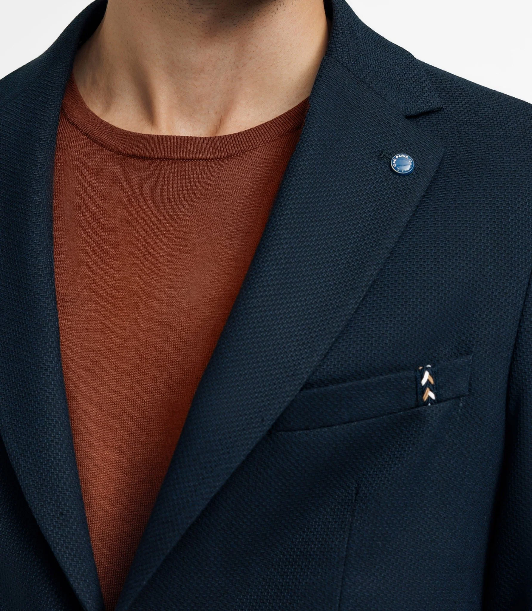 Veste casual à coudière marine - Image 2