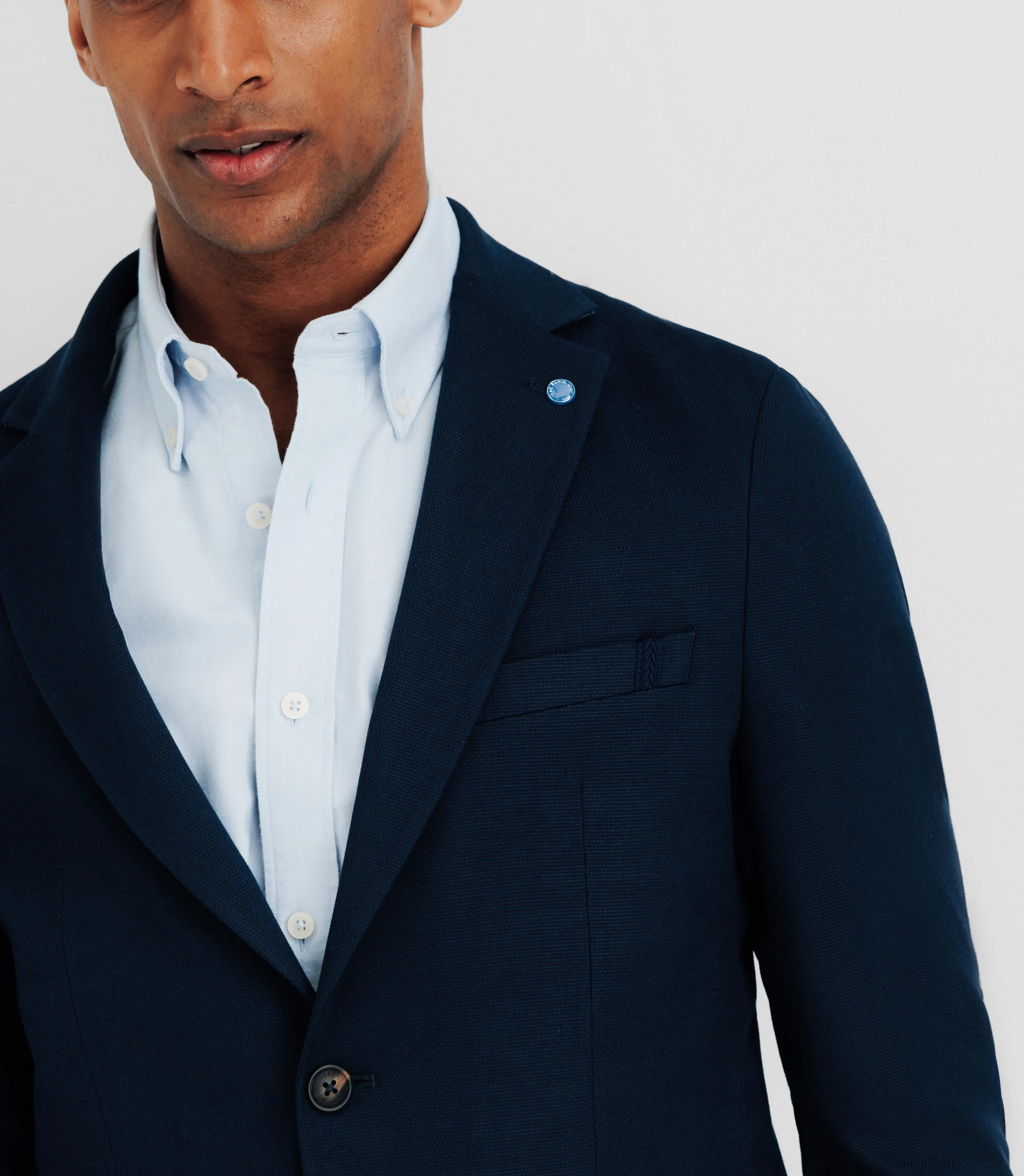 Veste casual 2 boutons marine - Image 4